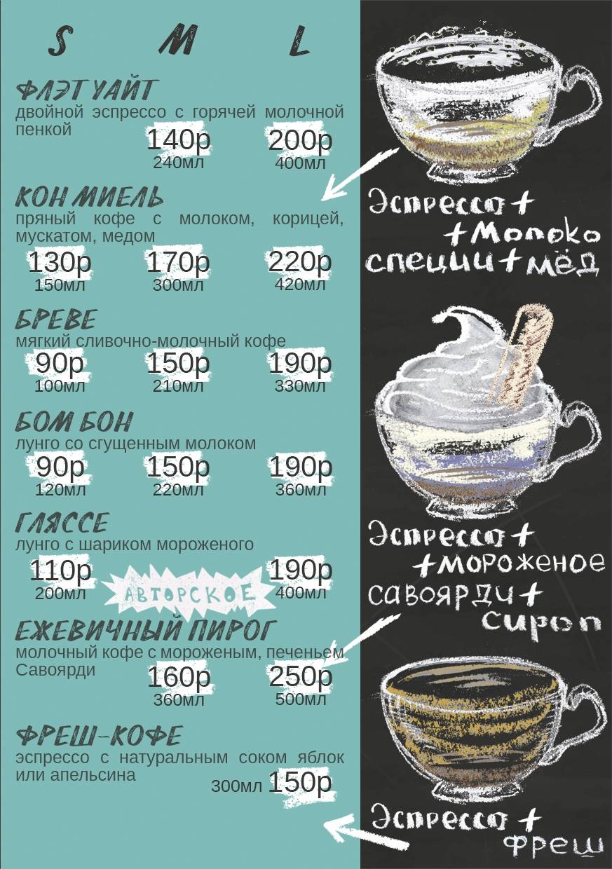 КОФЕИНбар меню