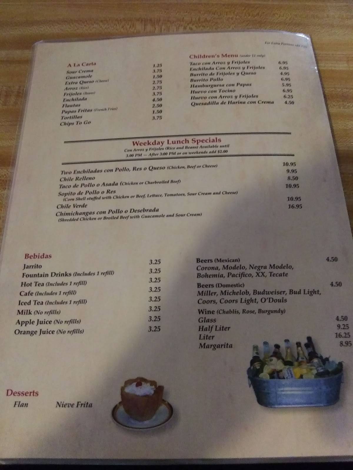 Colima Mexican Restaurant меню