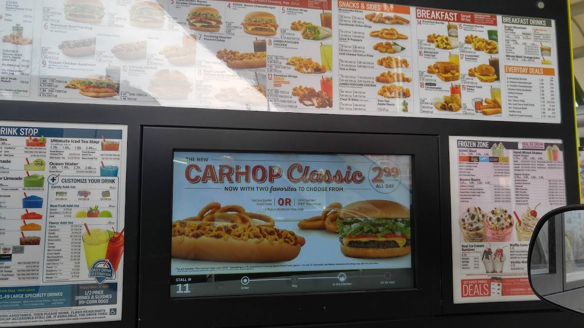 Sonic Drive-In меню