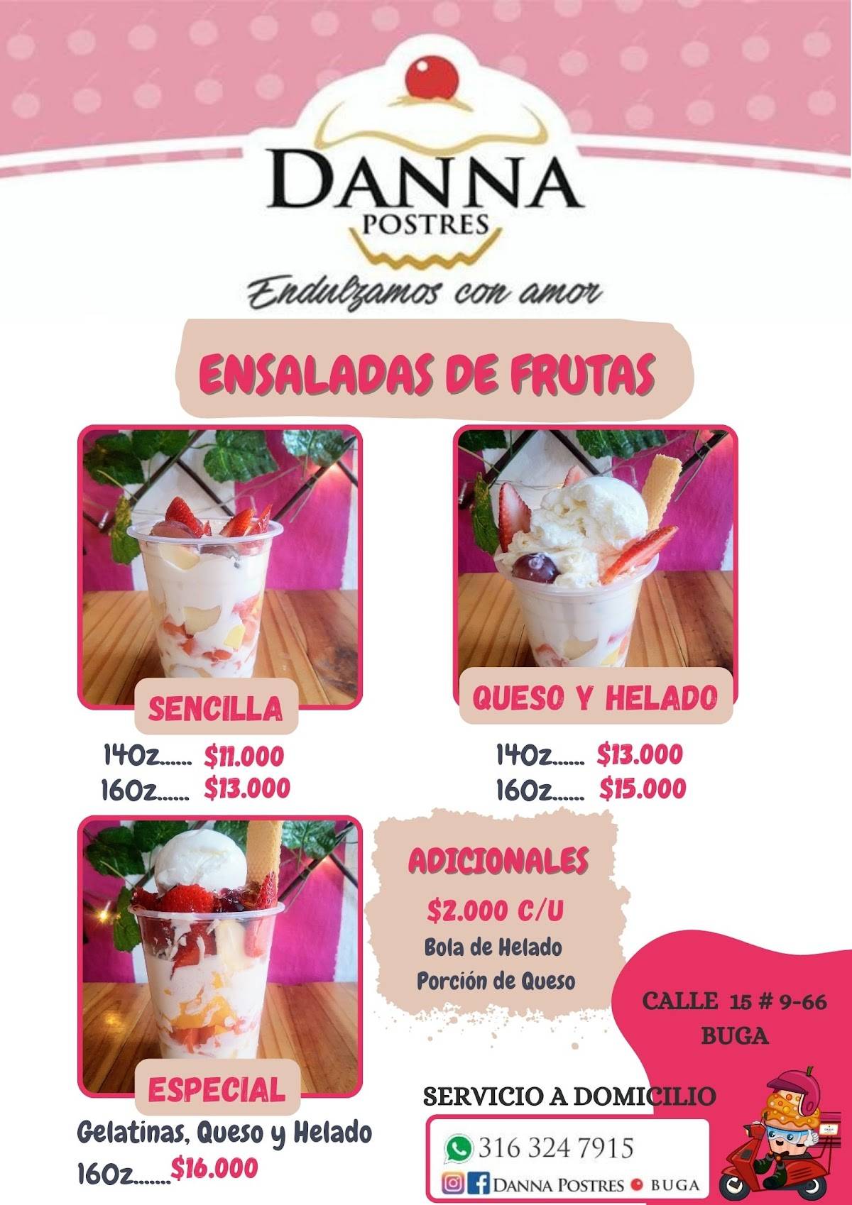 DANNA POSTRES меню
