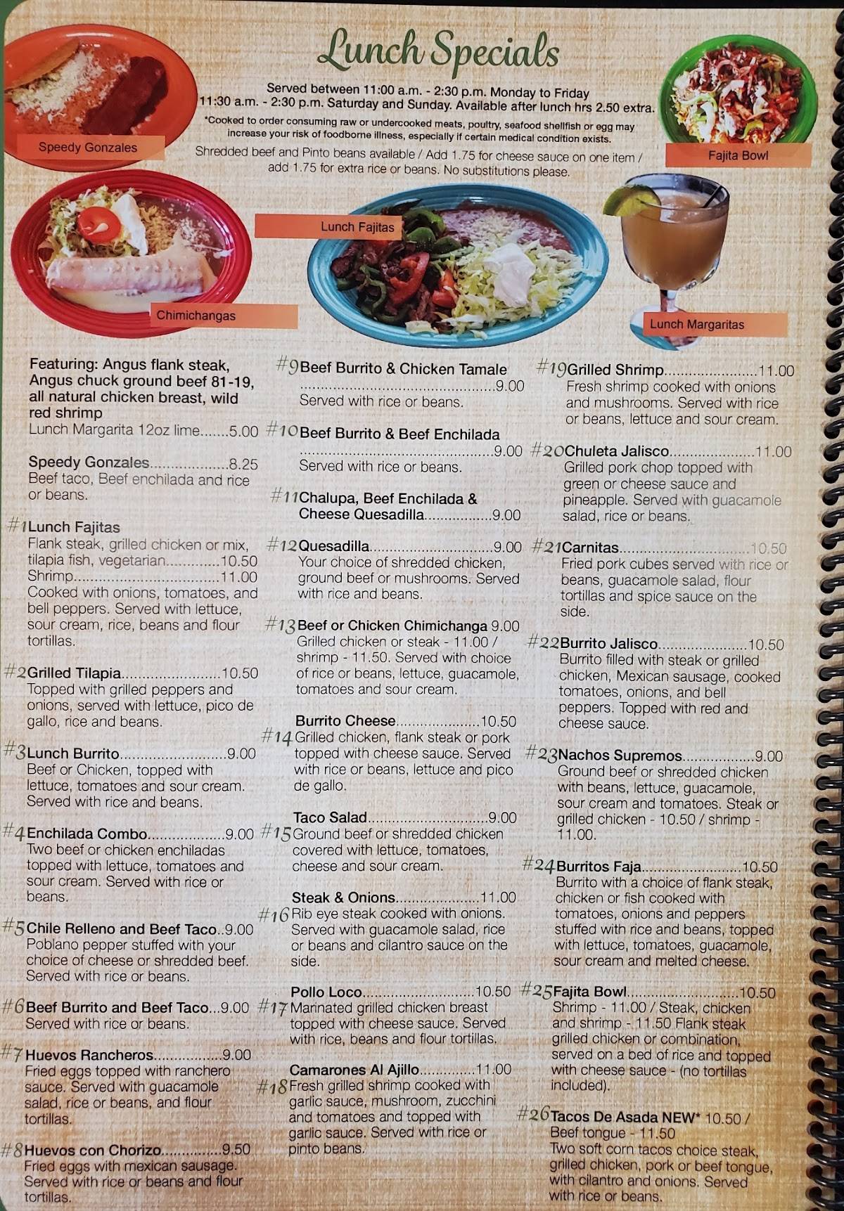 EL Riacho Mexican Restaurant меню