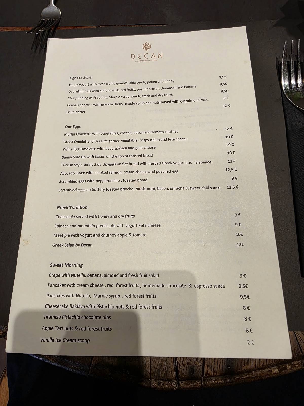 Decan Bistro and 7 Grams Breakfast Brunch (same place) меню