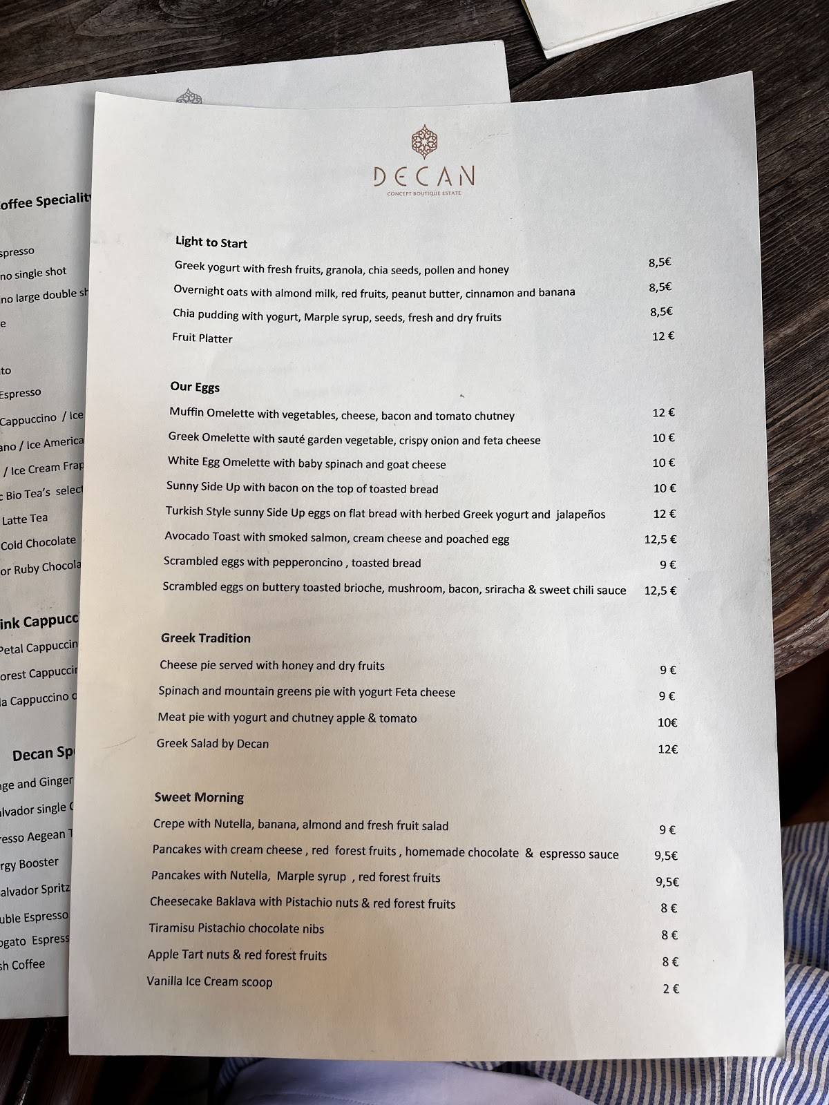Decan Bistro and 7 Grams Breakfast Brunch (same place) меню