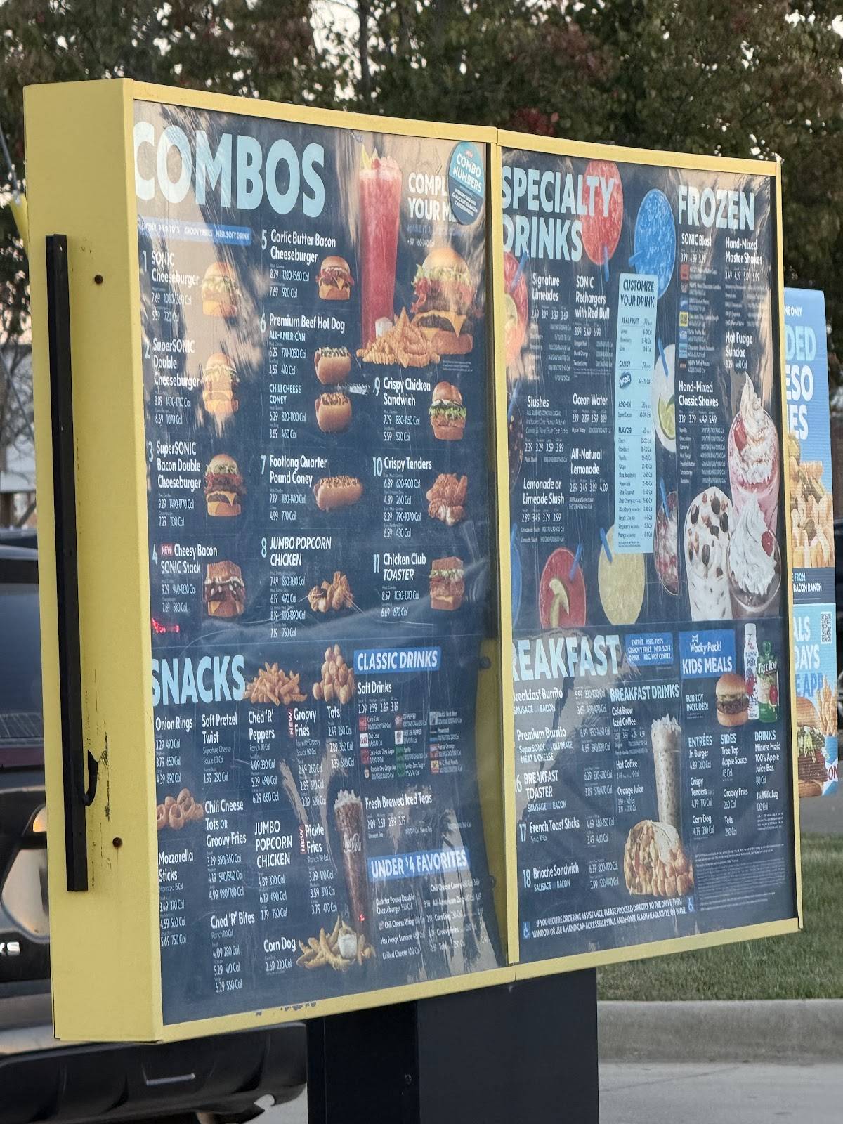 Sonic Drive-In меню