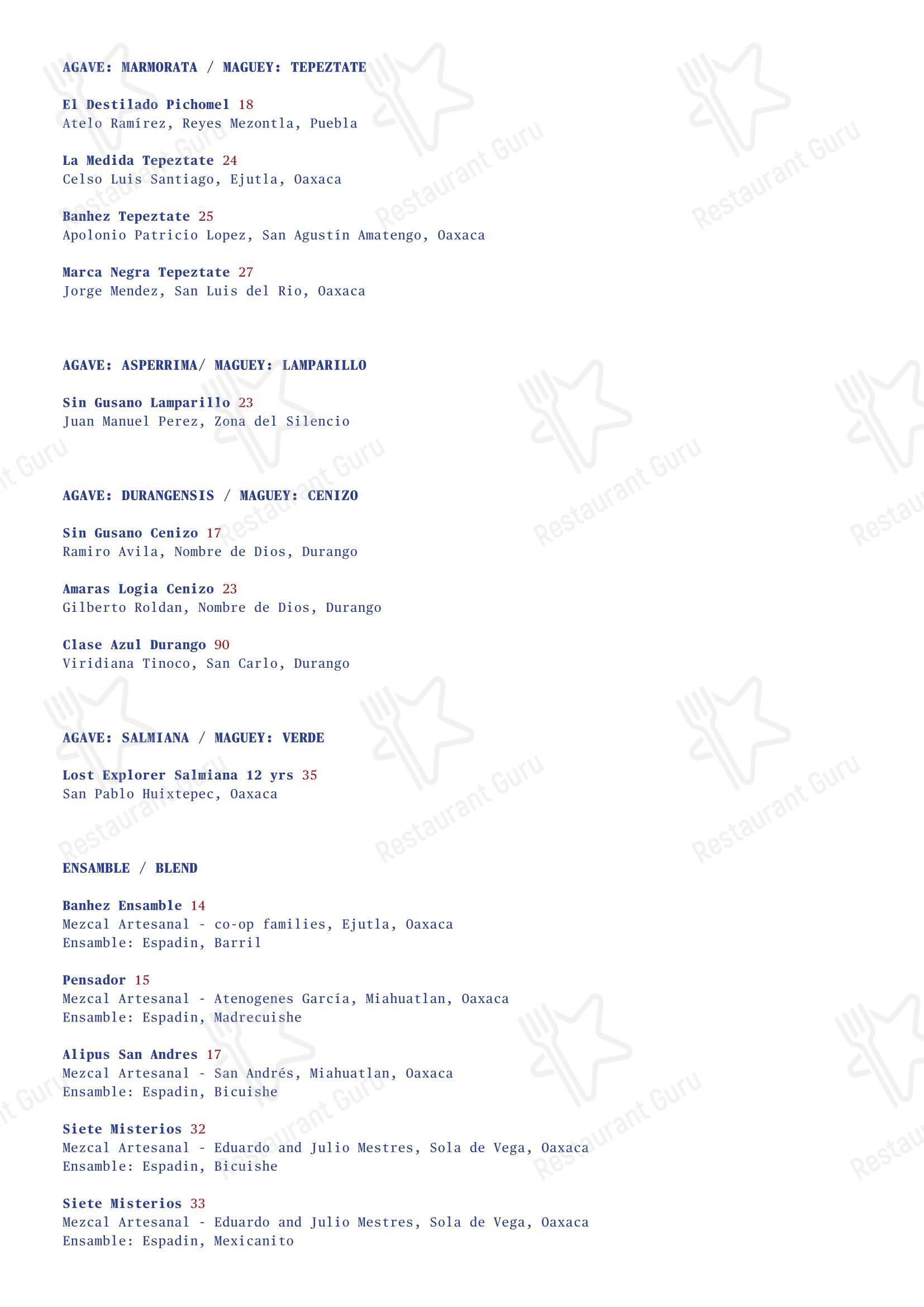 Меню ресторана Decimo - Wine Menu