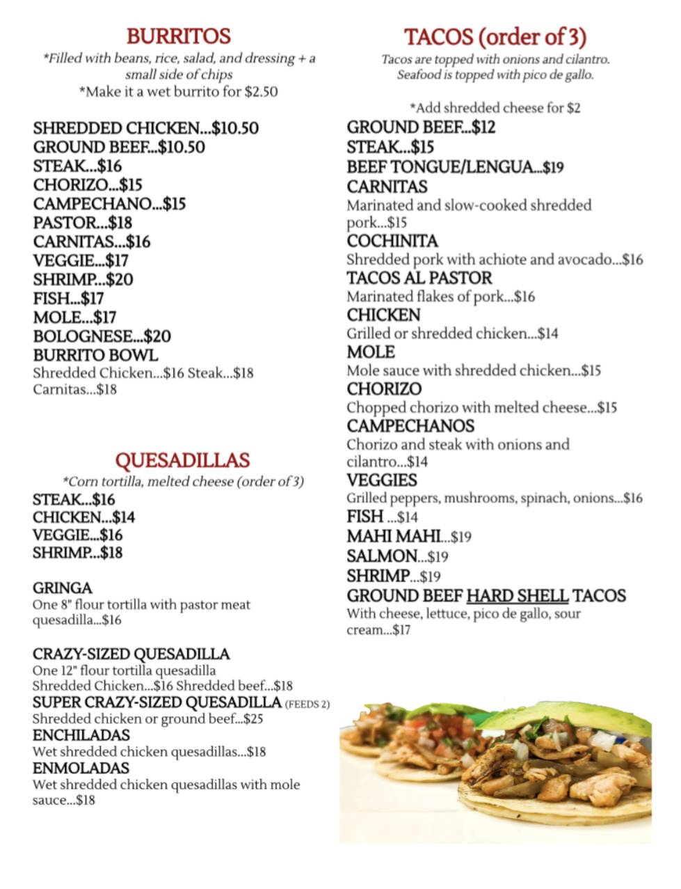 Del Puerto Mexican grill/Tacopolis меню