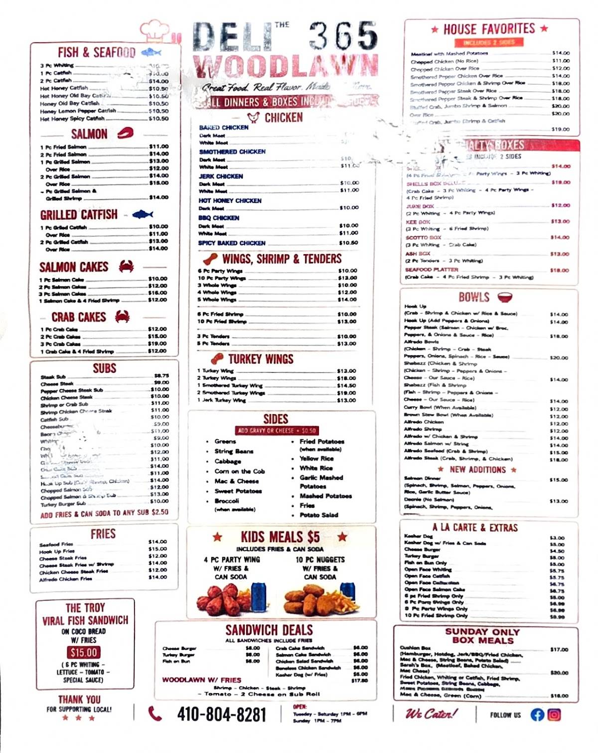 Deli 365 Woodlawn меню