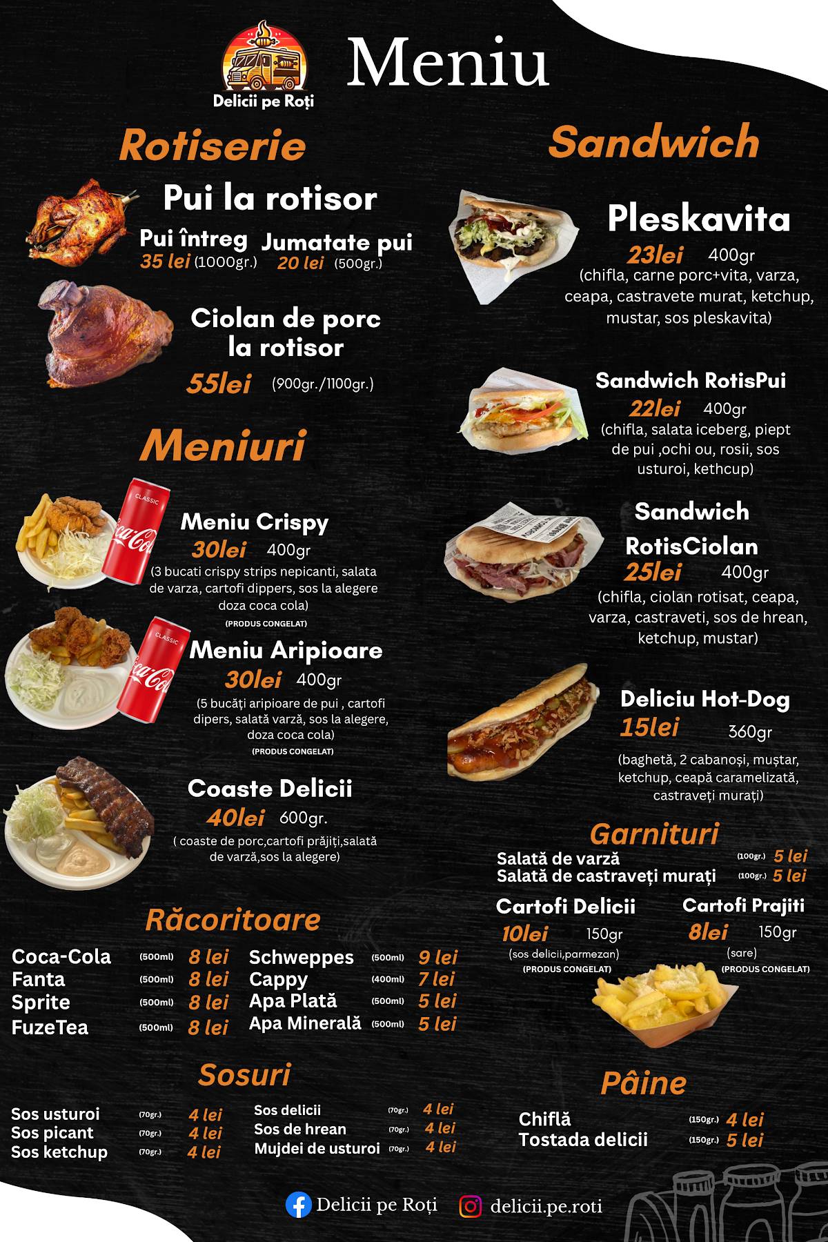 Delicii pe Roți меню