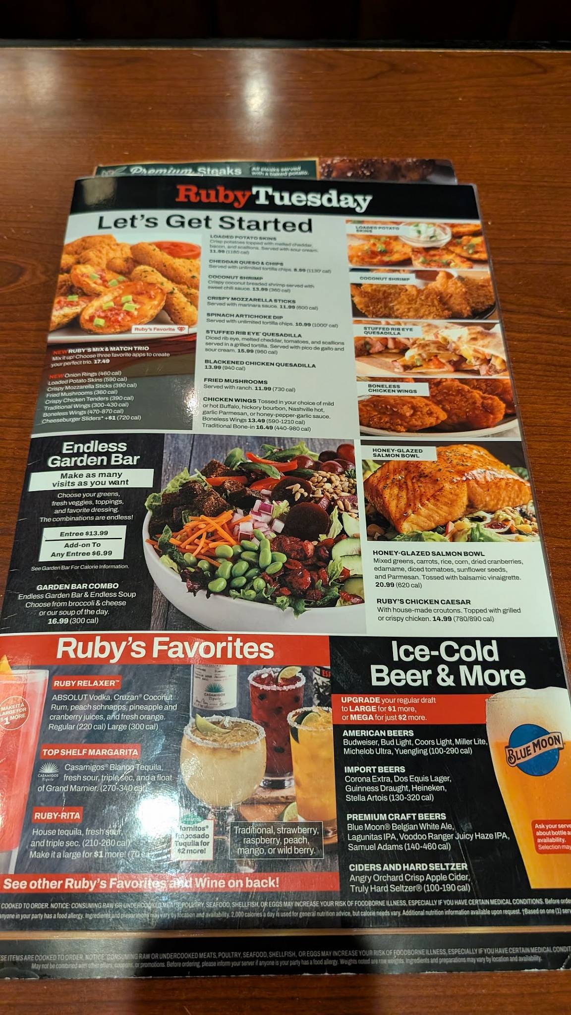 Ruby Tuesday меню