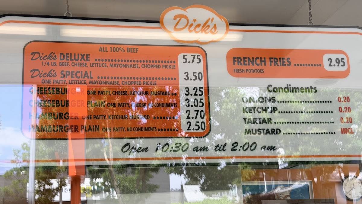 Dick's Drive-In меню