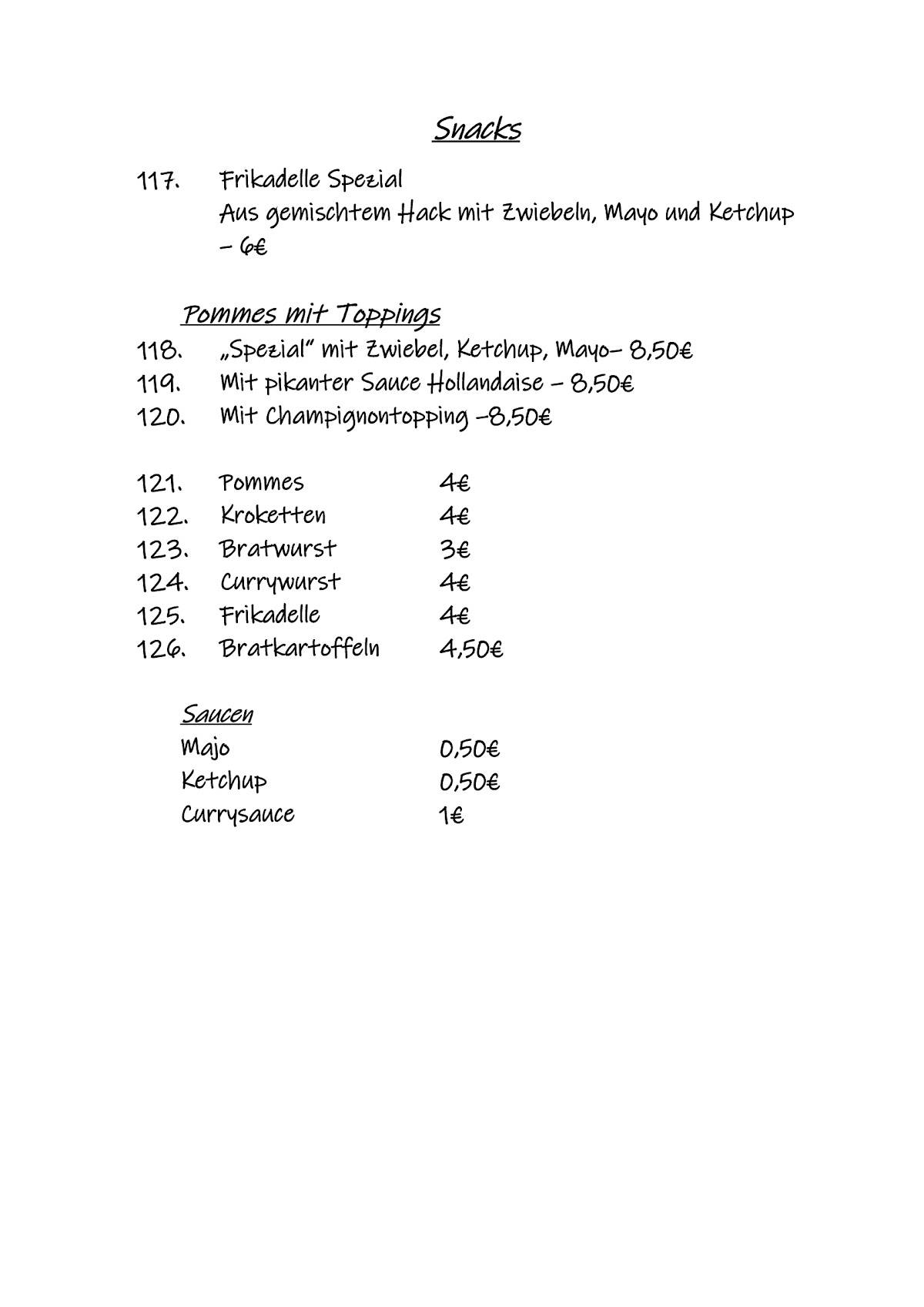 Die Zwei Food & Drinks меню