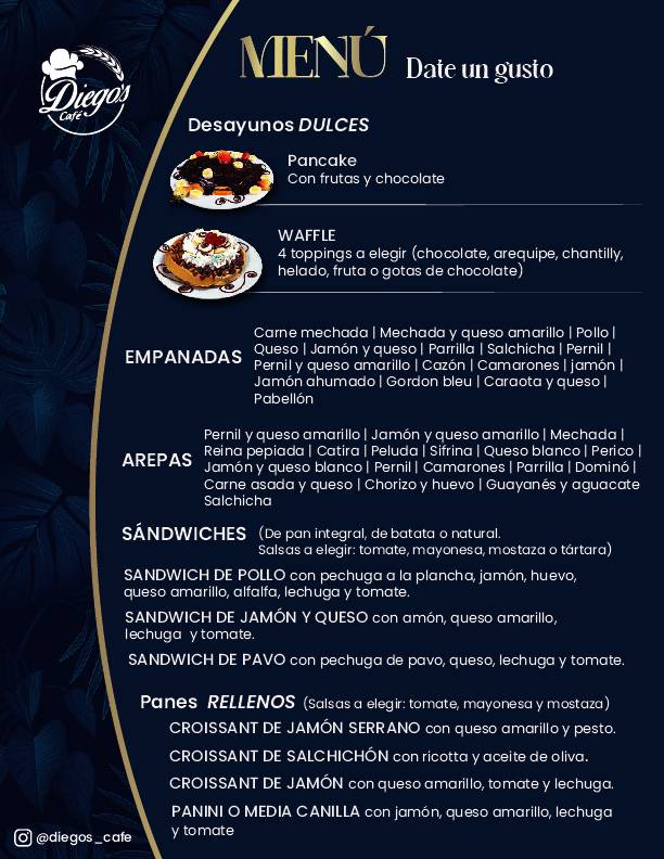 Diego's Café меню