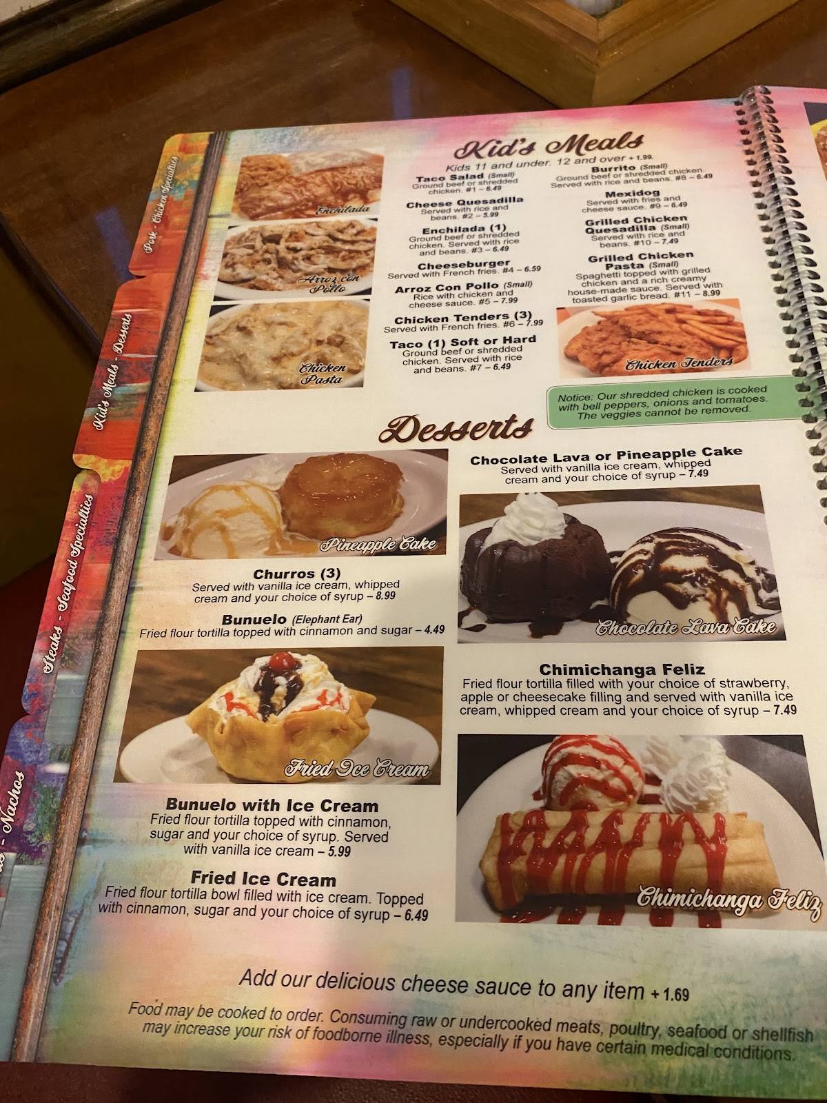 Diego's Mexican Grill меню