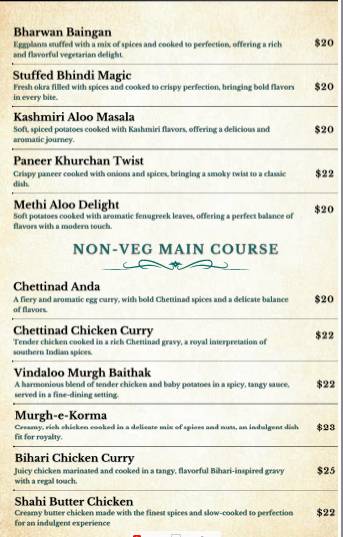 Hichki - Modern Indian Fine Dining меню