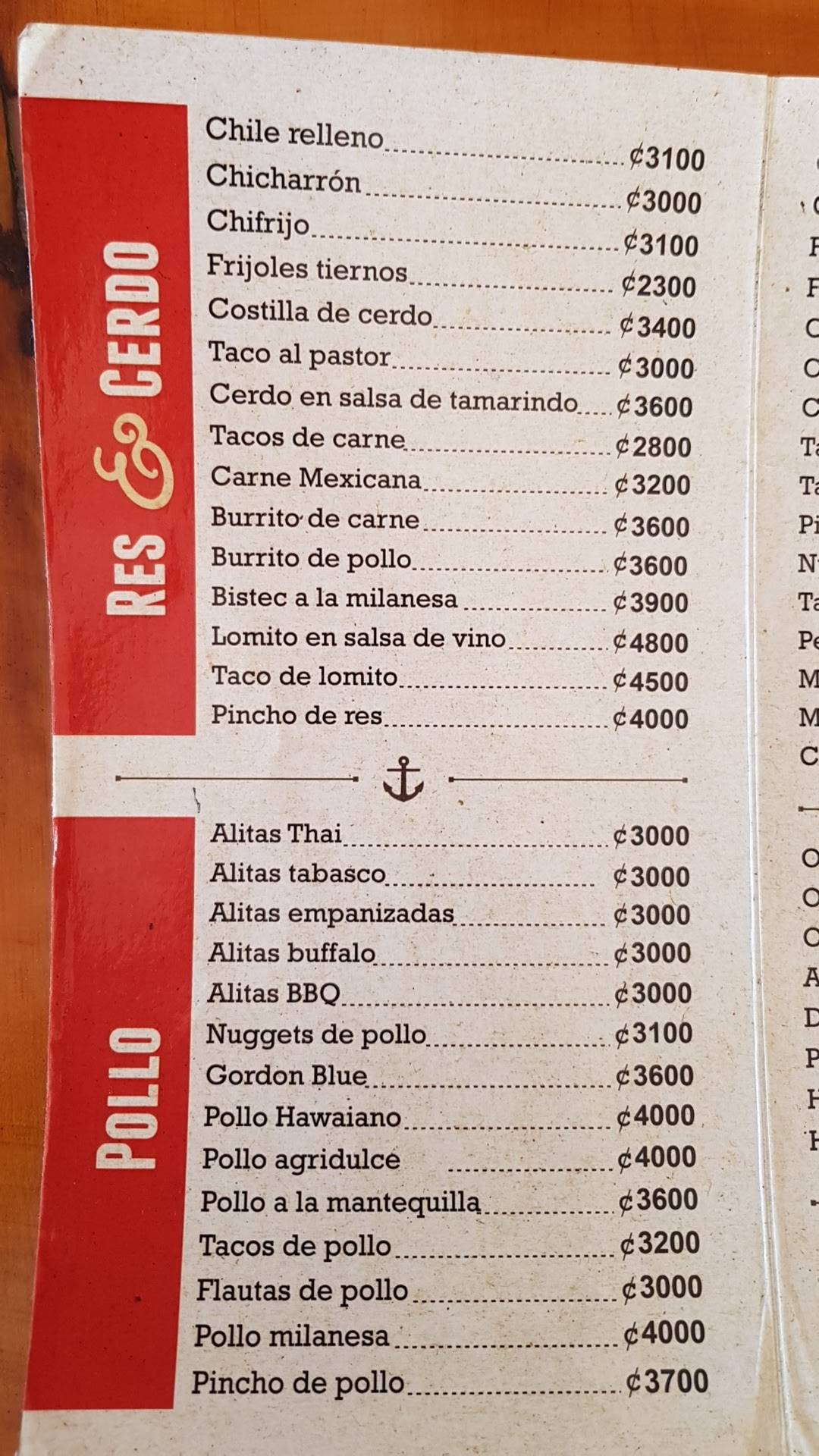 Bar El Botecito меню