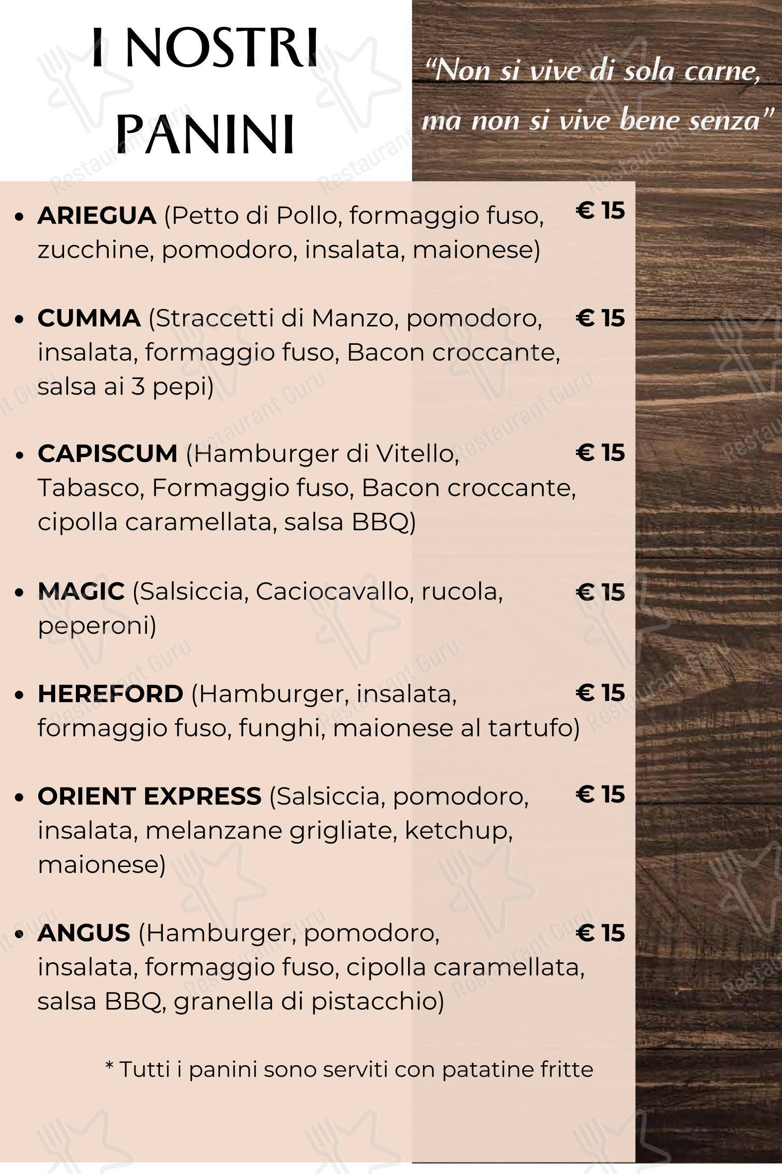 Меню напитков ресторана El Churrasco