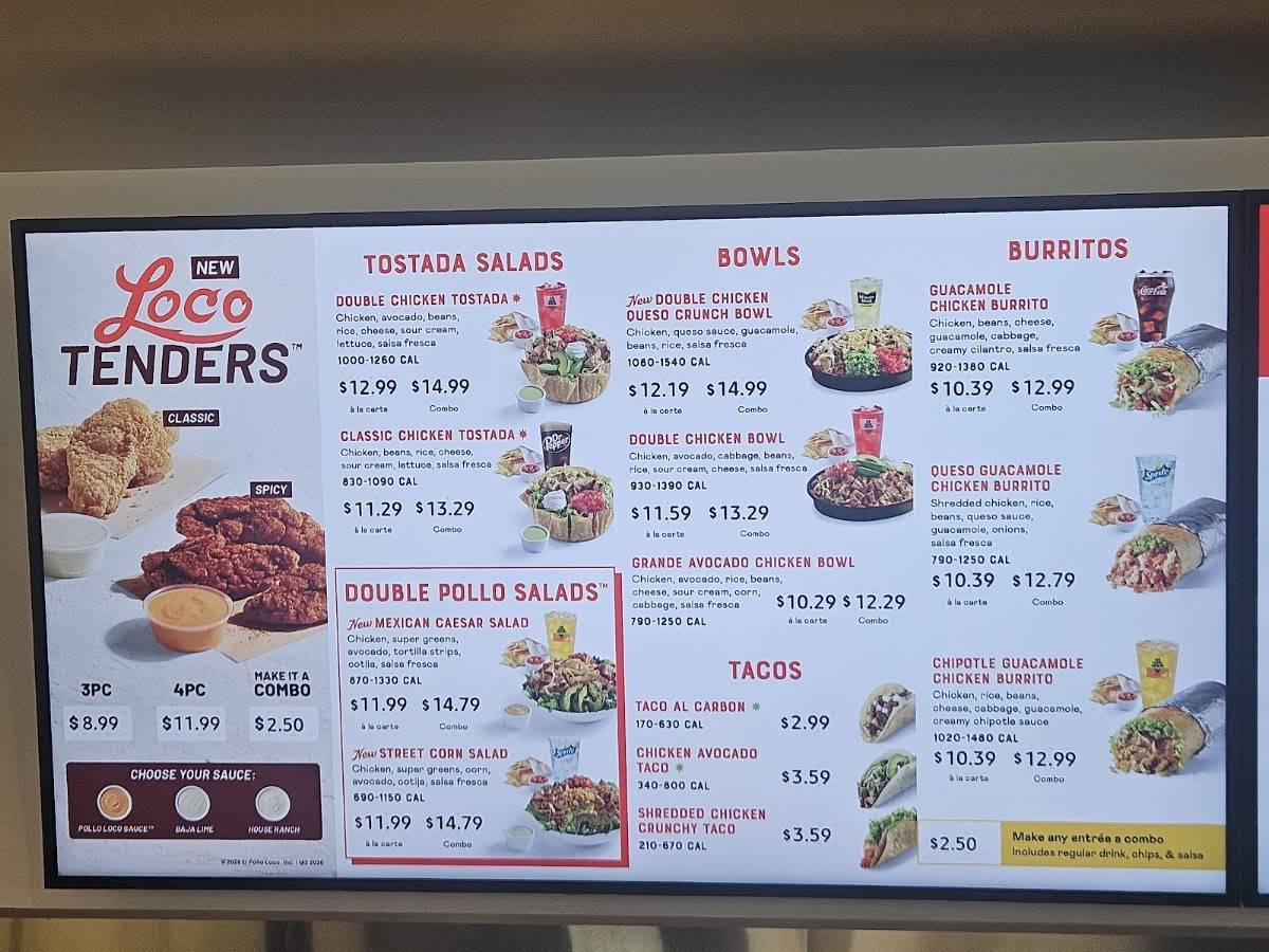 El Pollo Loco меню