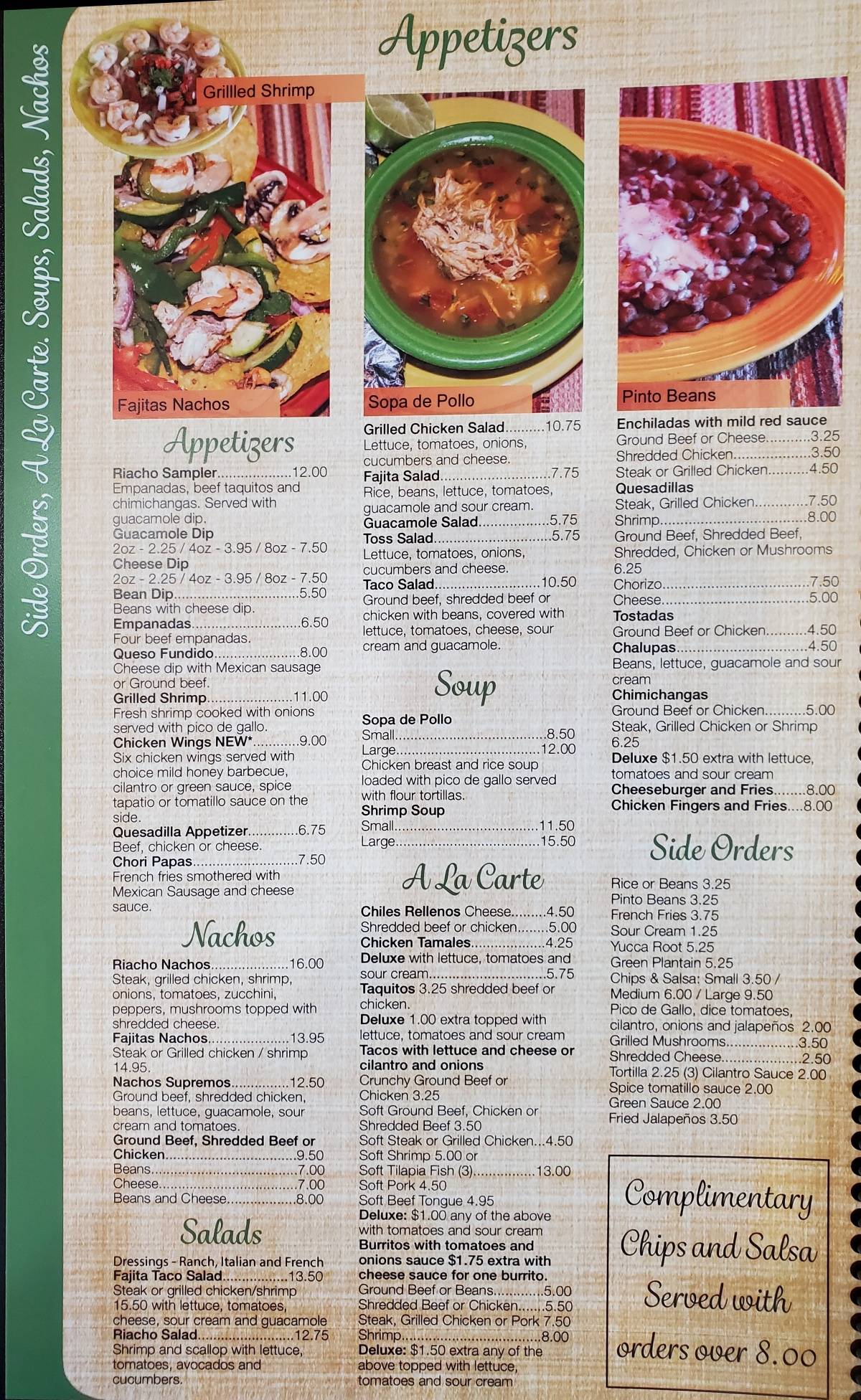 EL Riacho Mexican Restaurant меню