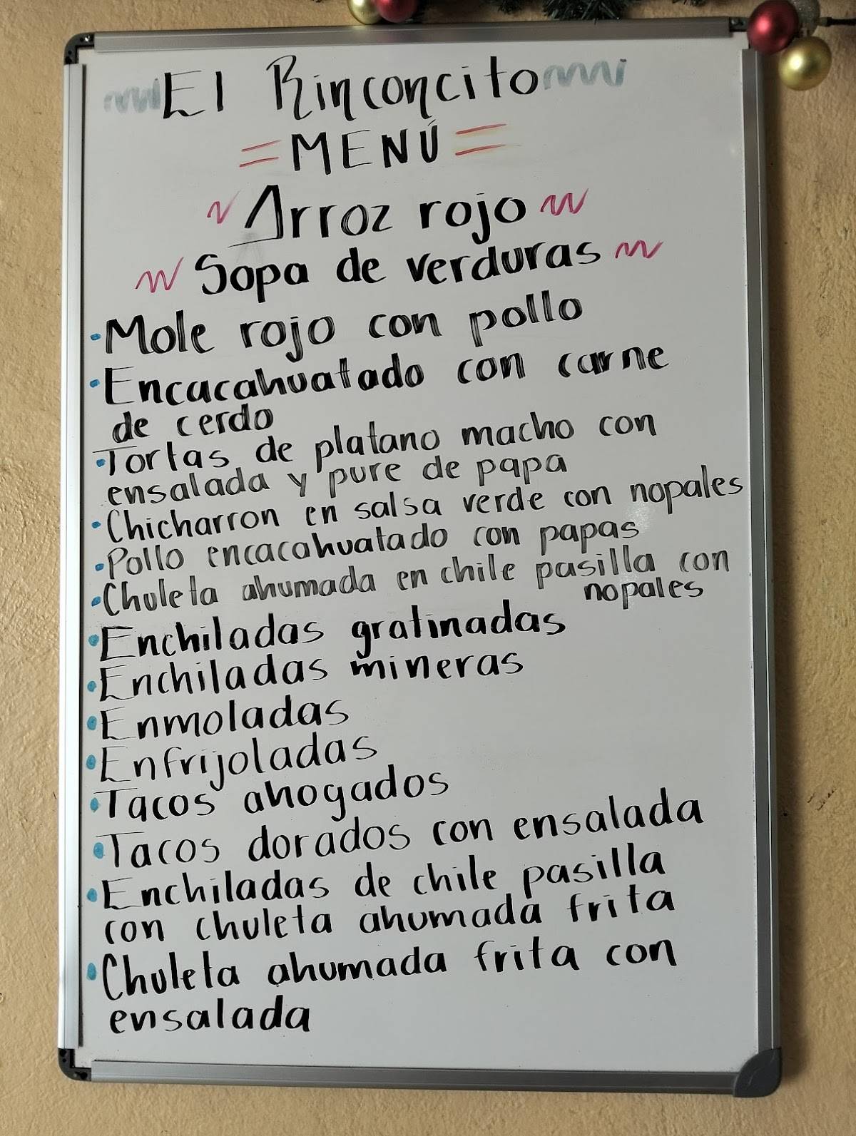 El Rinconcito меню