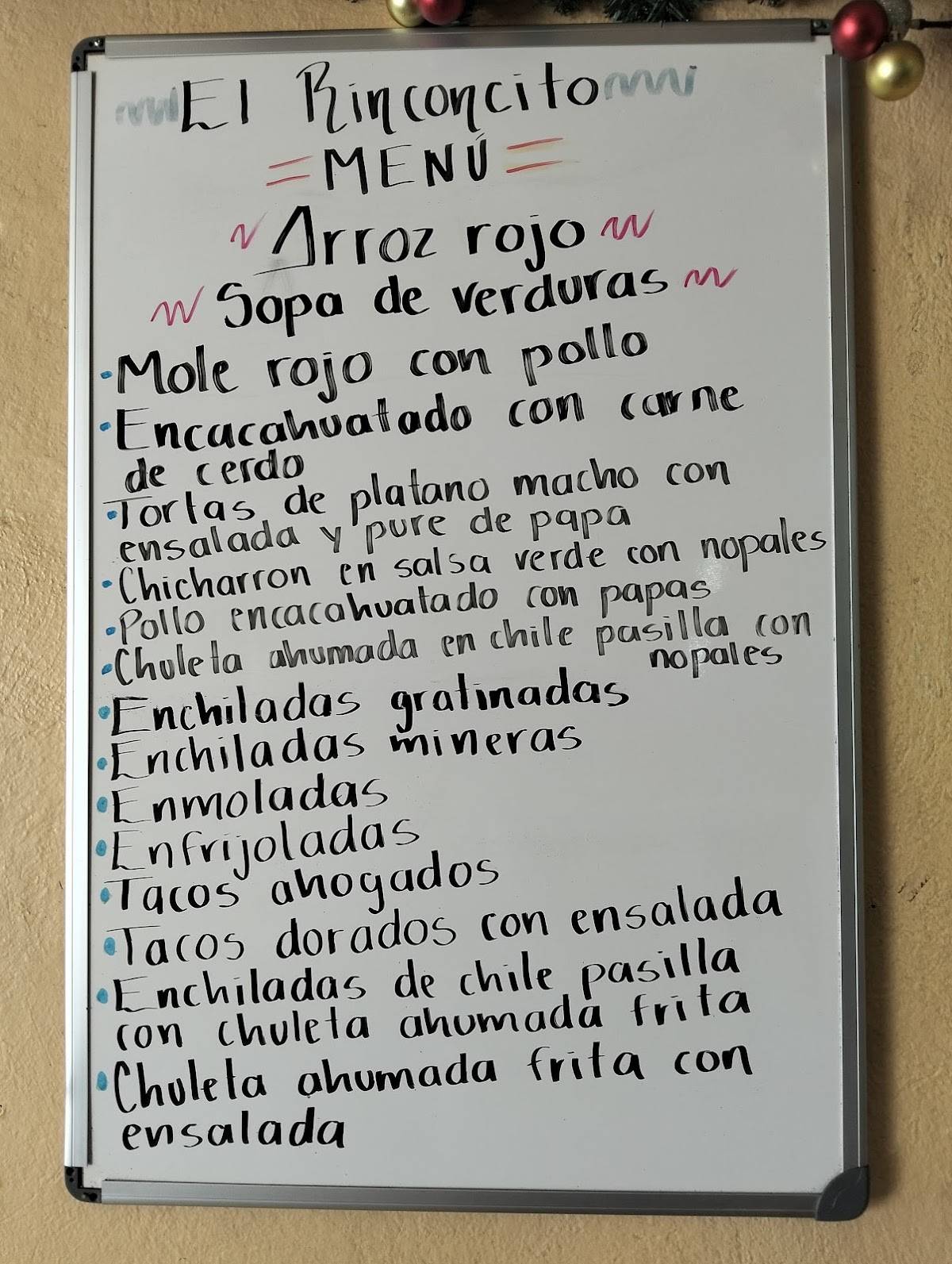 El Rinconcito меню