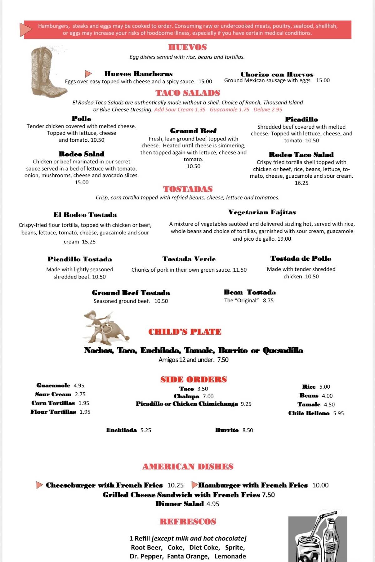 El Rodeo меню