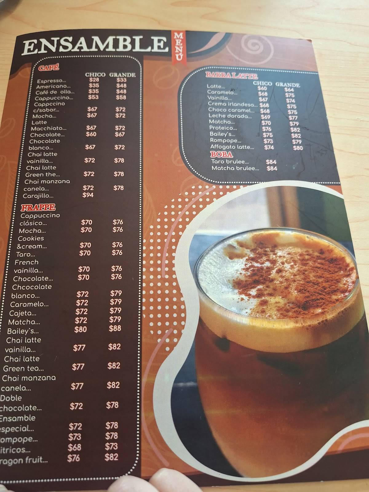 Ensamble Café меню