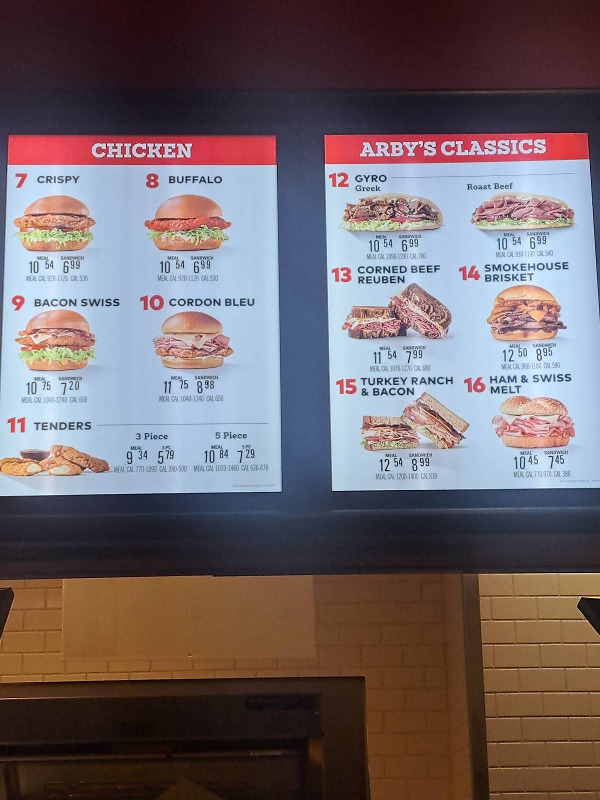 Arby's меню