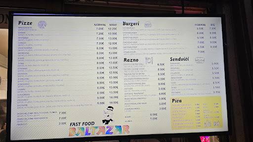 Fast food Baltazar меню