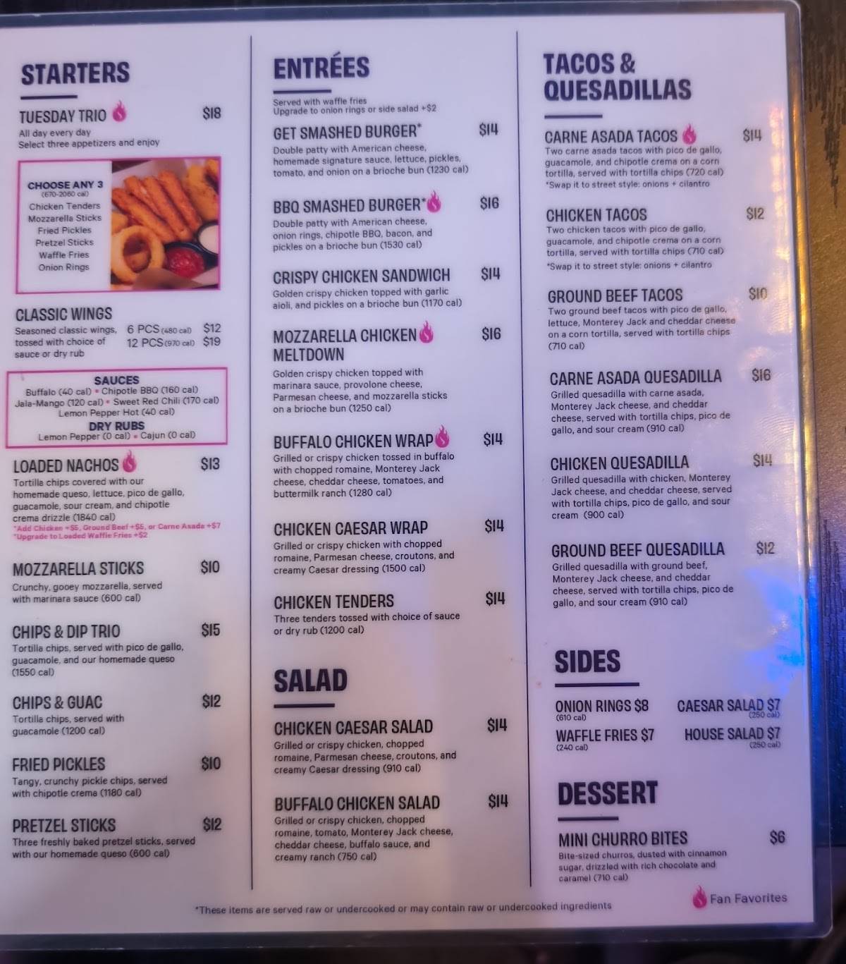 Fat Tuesday меню