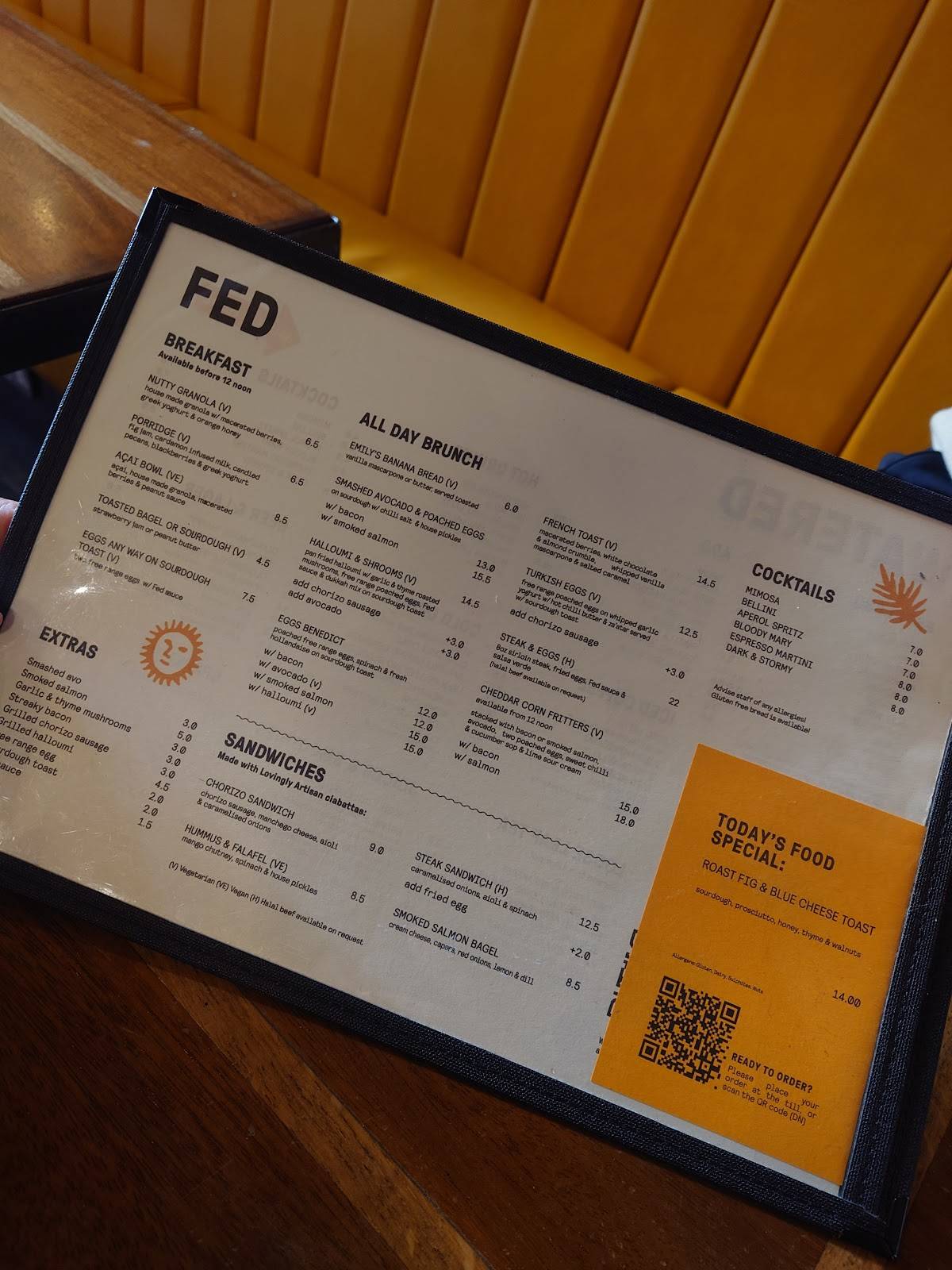 Federal Cafe Bar меню