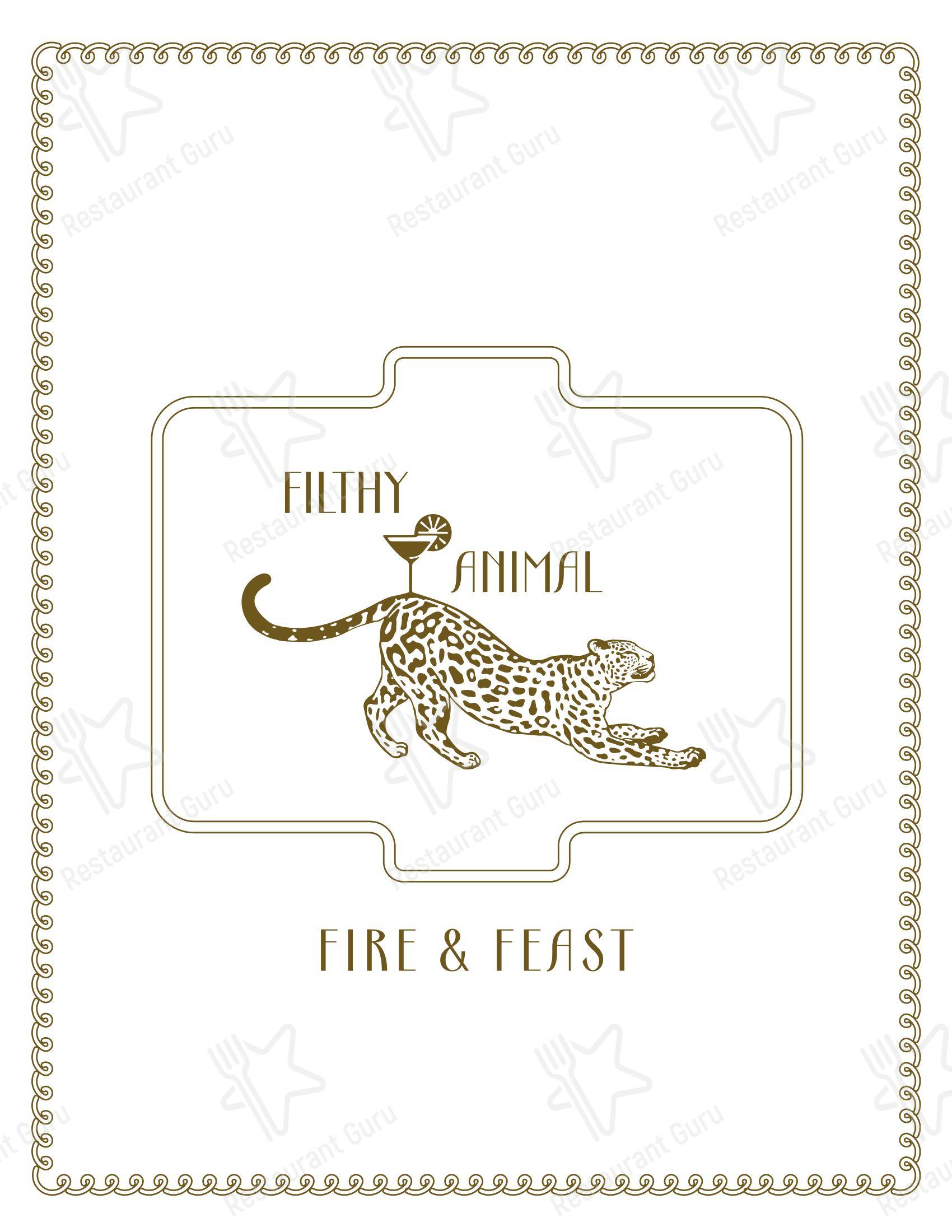 Takeaway Menu паба и бара Filthy Animal в Темпе