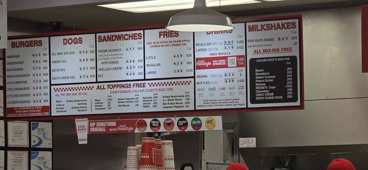 Five Guys меню