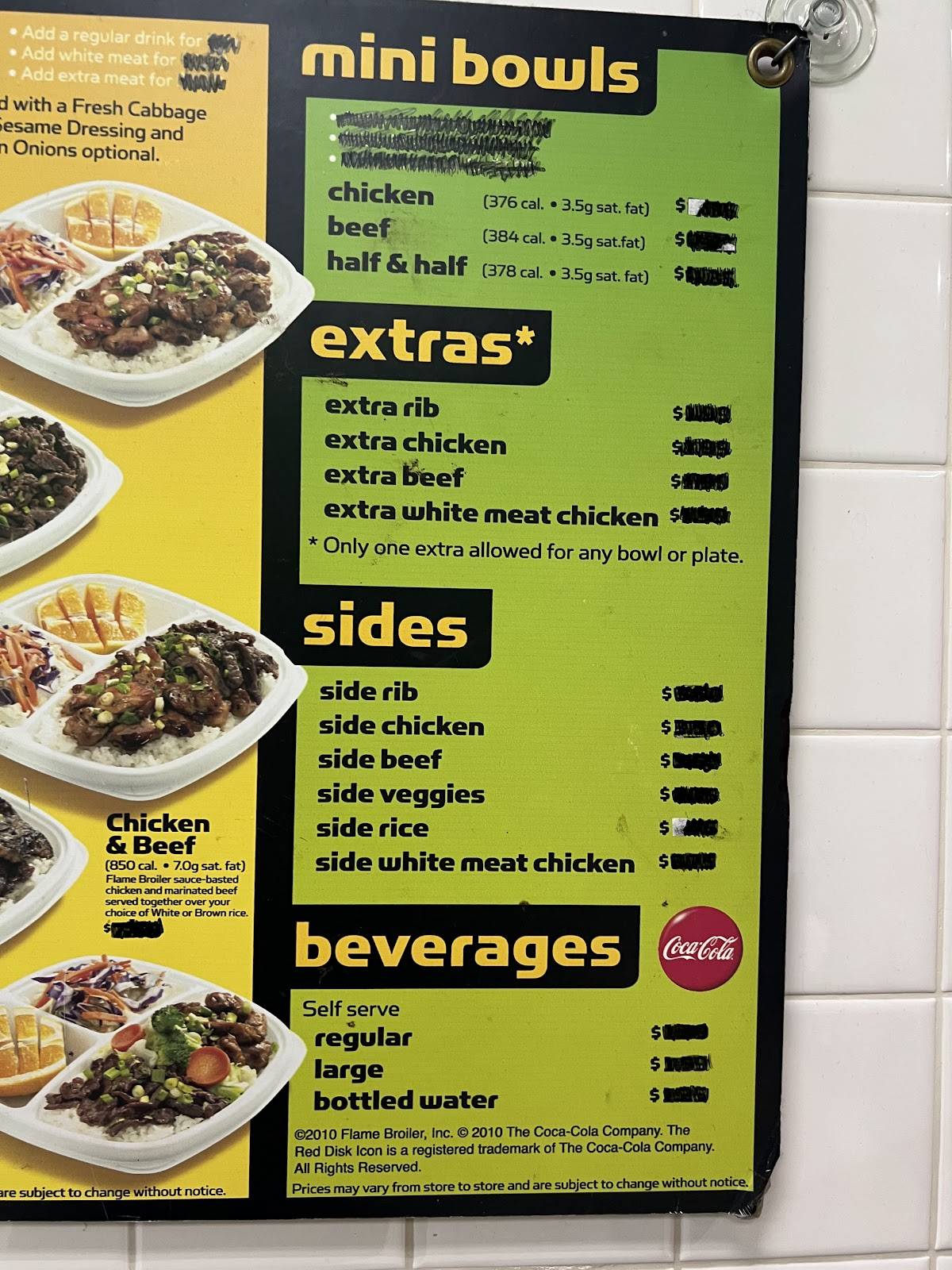 Flame Broiler меню