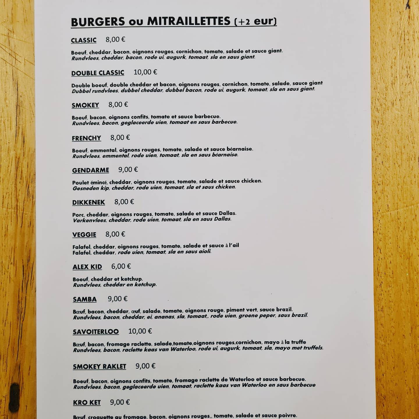 Fritkot Alsemberg меню