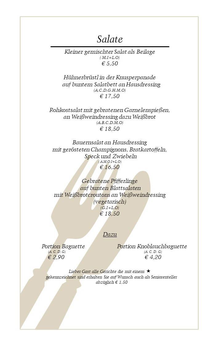 *** Hotel & Restaurant Gasthaus Bonimeier меню