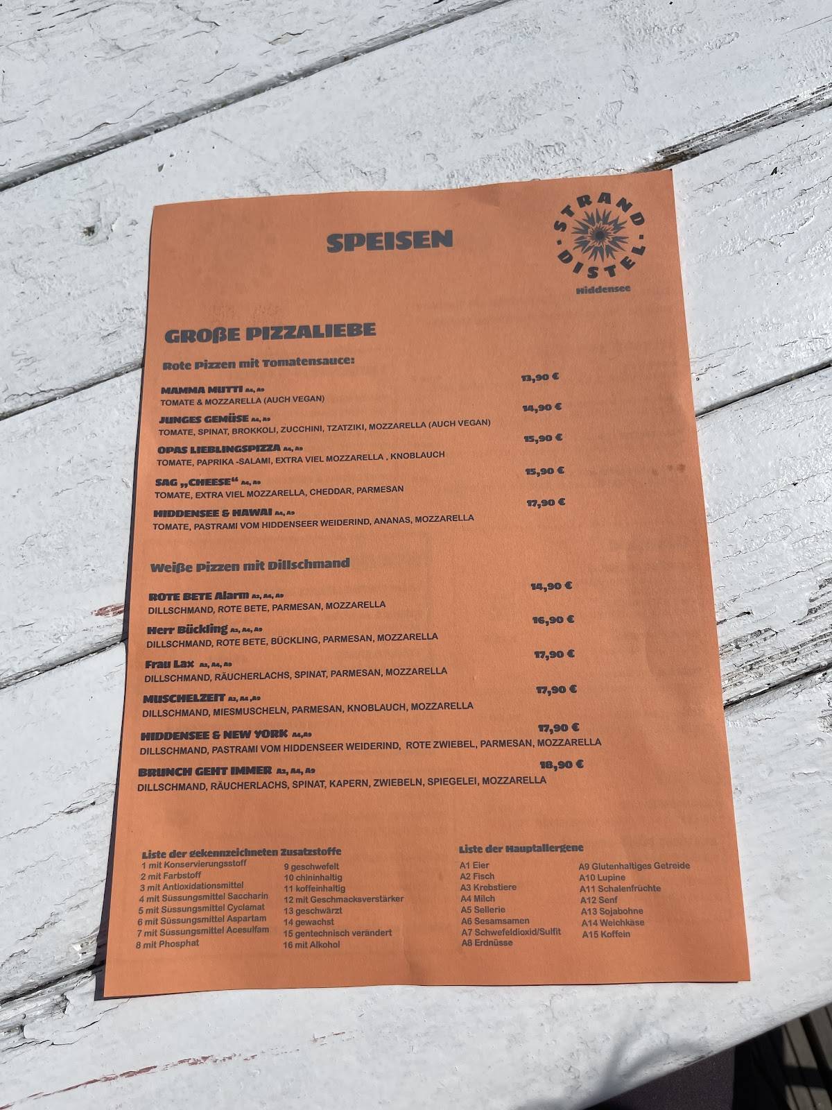 Gaststätte Stranddistel меню