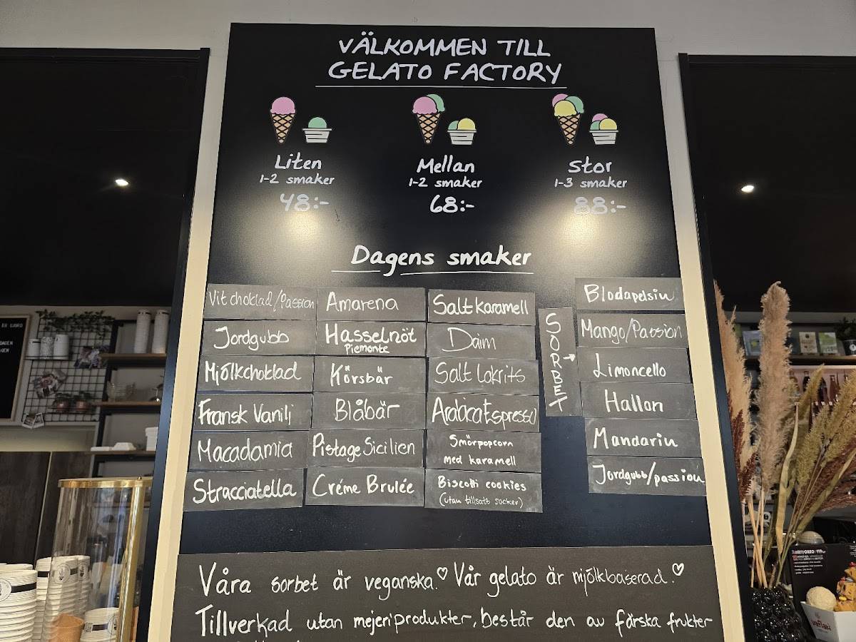 Gelato Factory меню