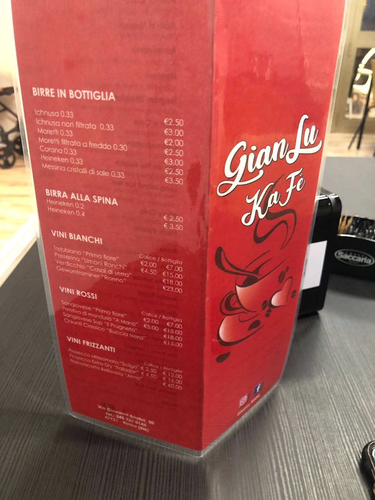 GianLu KaFè меню