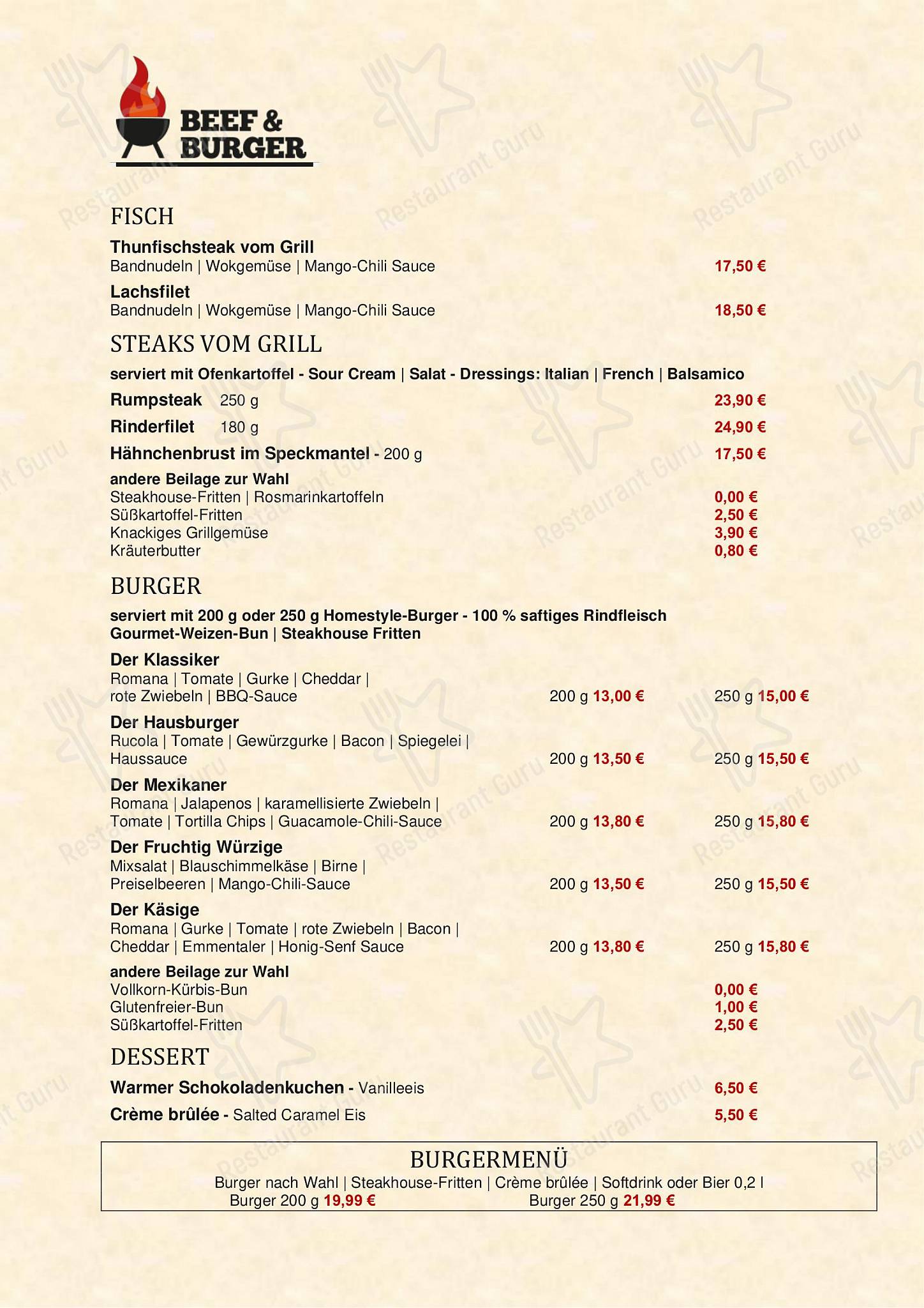 Dinner Menu Hotel Godewind в Ростоке