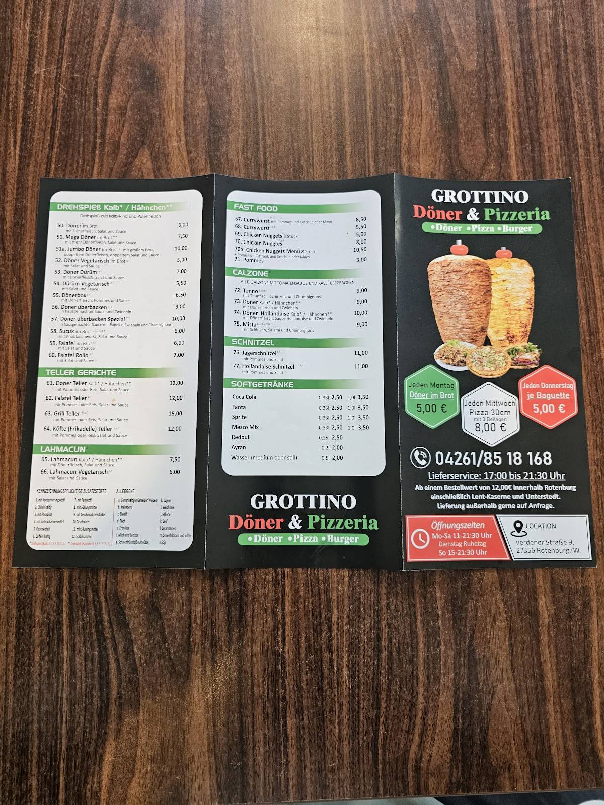Grottino Döner & Pizza меню
