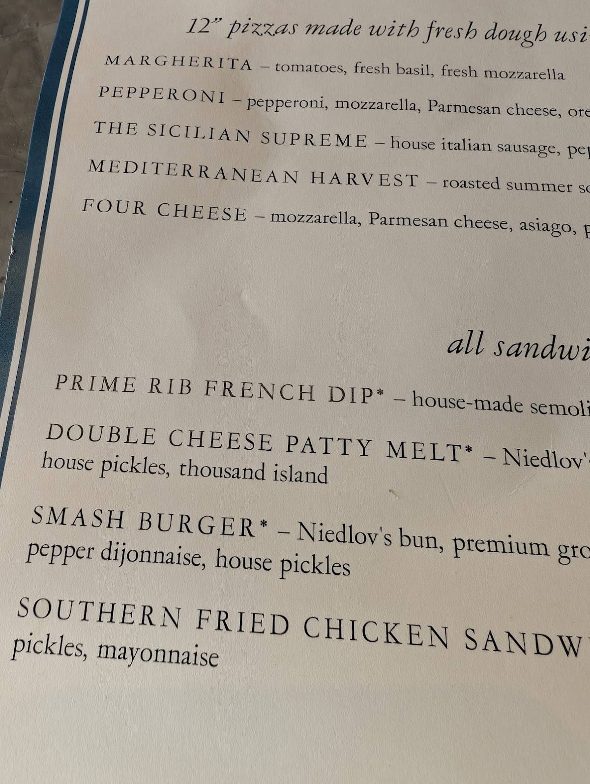 Riverdance Restaurant меню