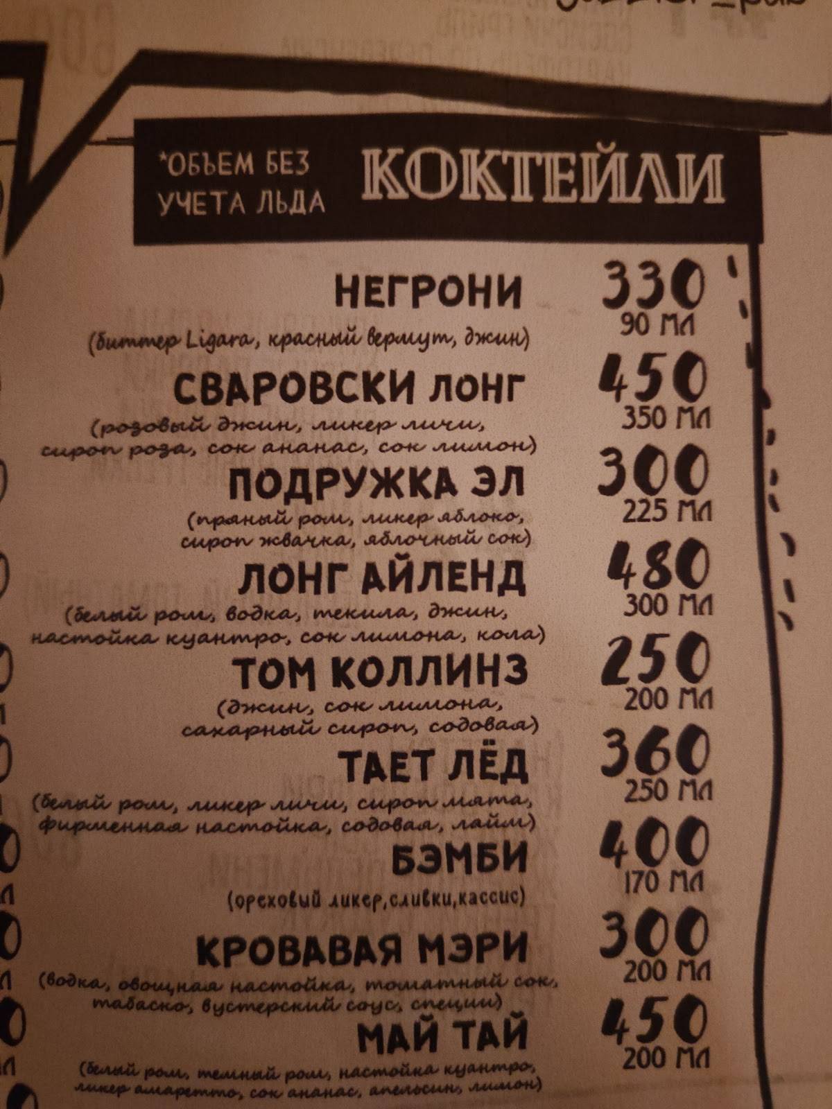 Guzzler меню