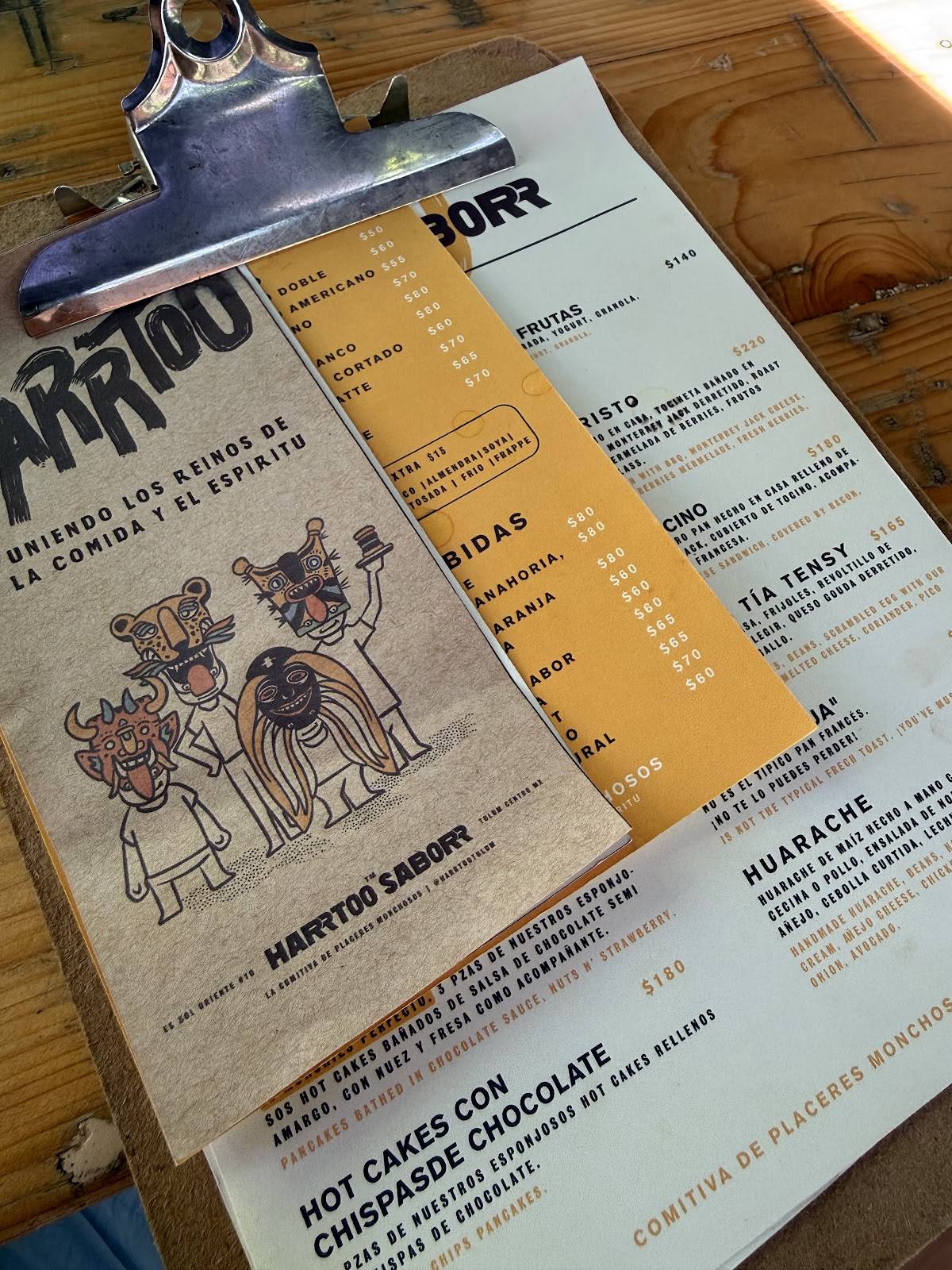 HARRTOO меню