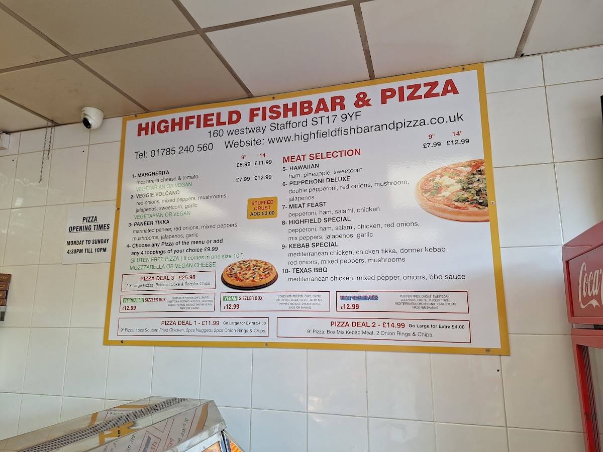 Highfield Fish Bar меню