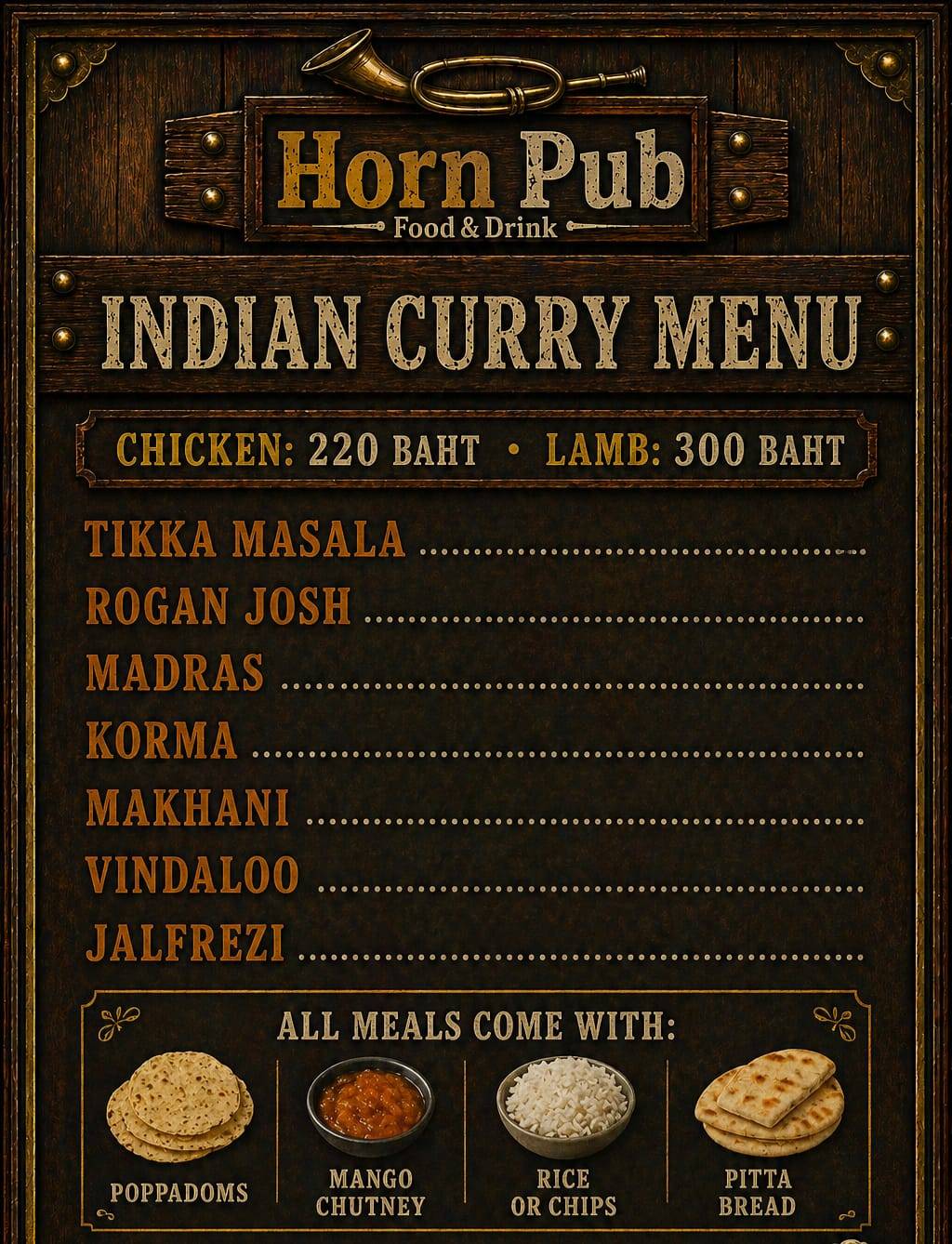 Horn Pub Food & Drinks меню