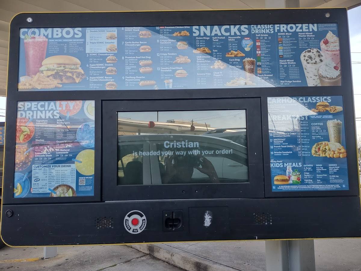 Sonic Drive-In меню