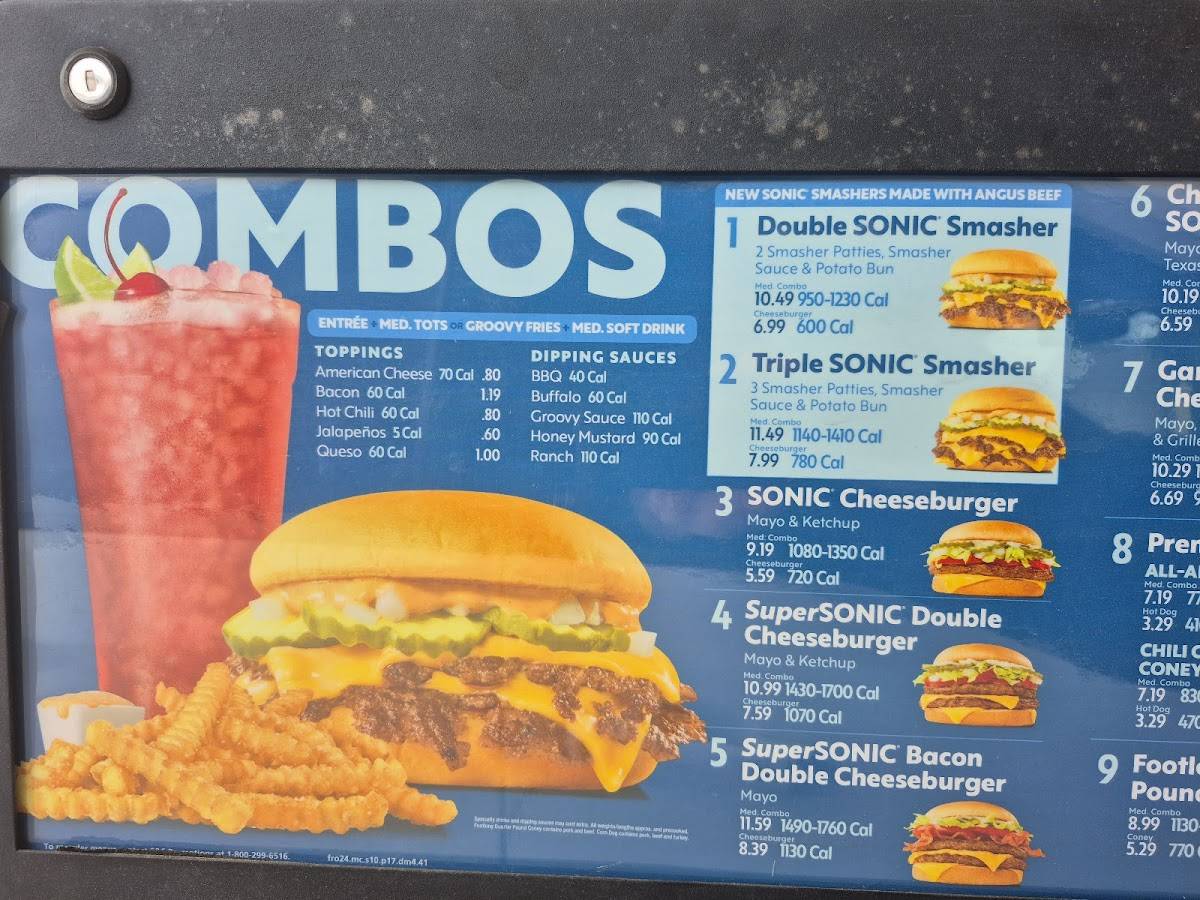 Sonic Drive-In меню