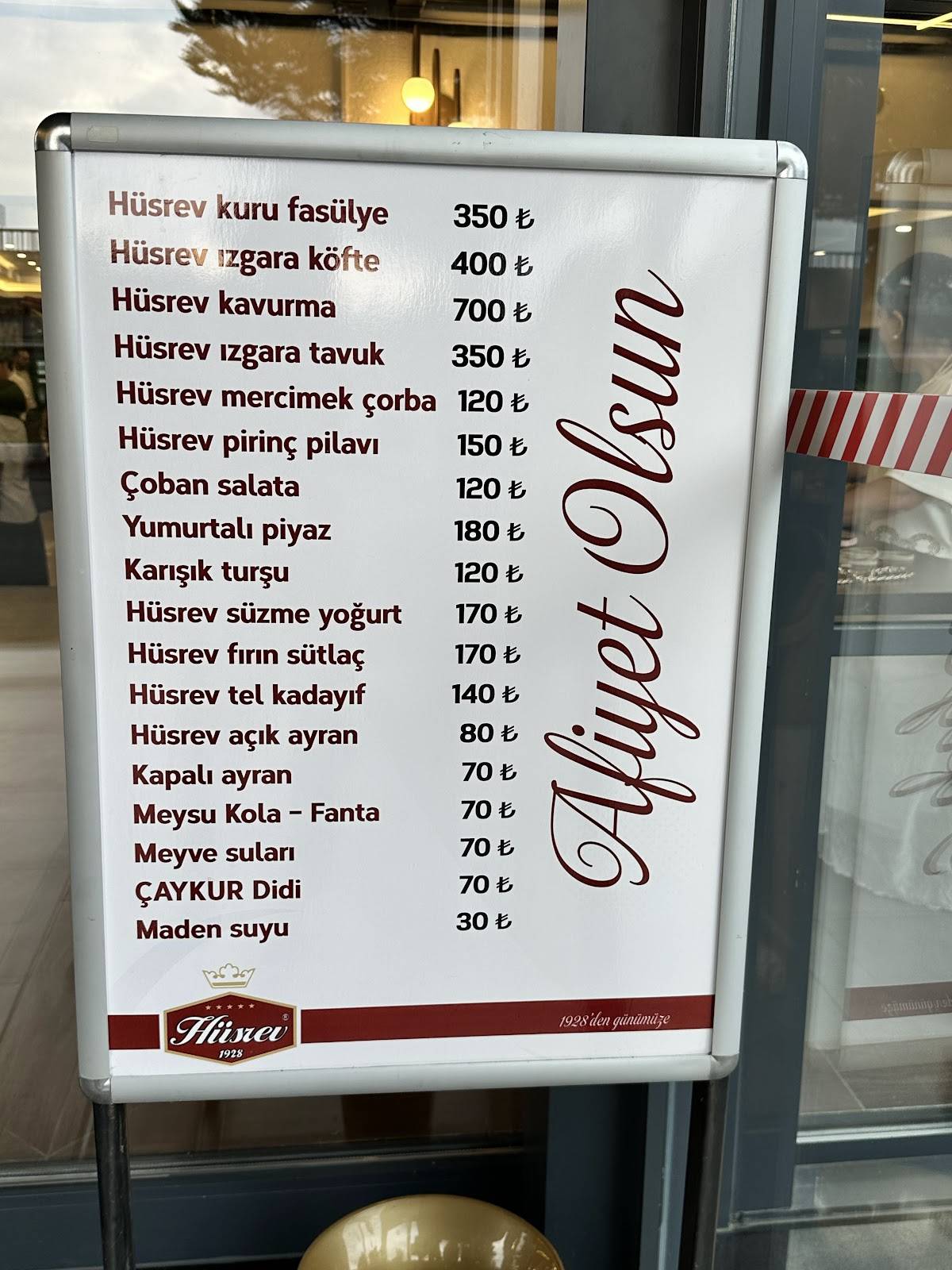 Hüsrev Lokantası меню