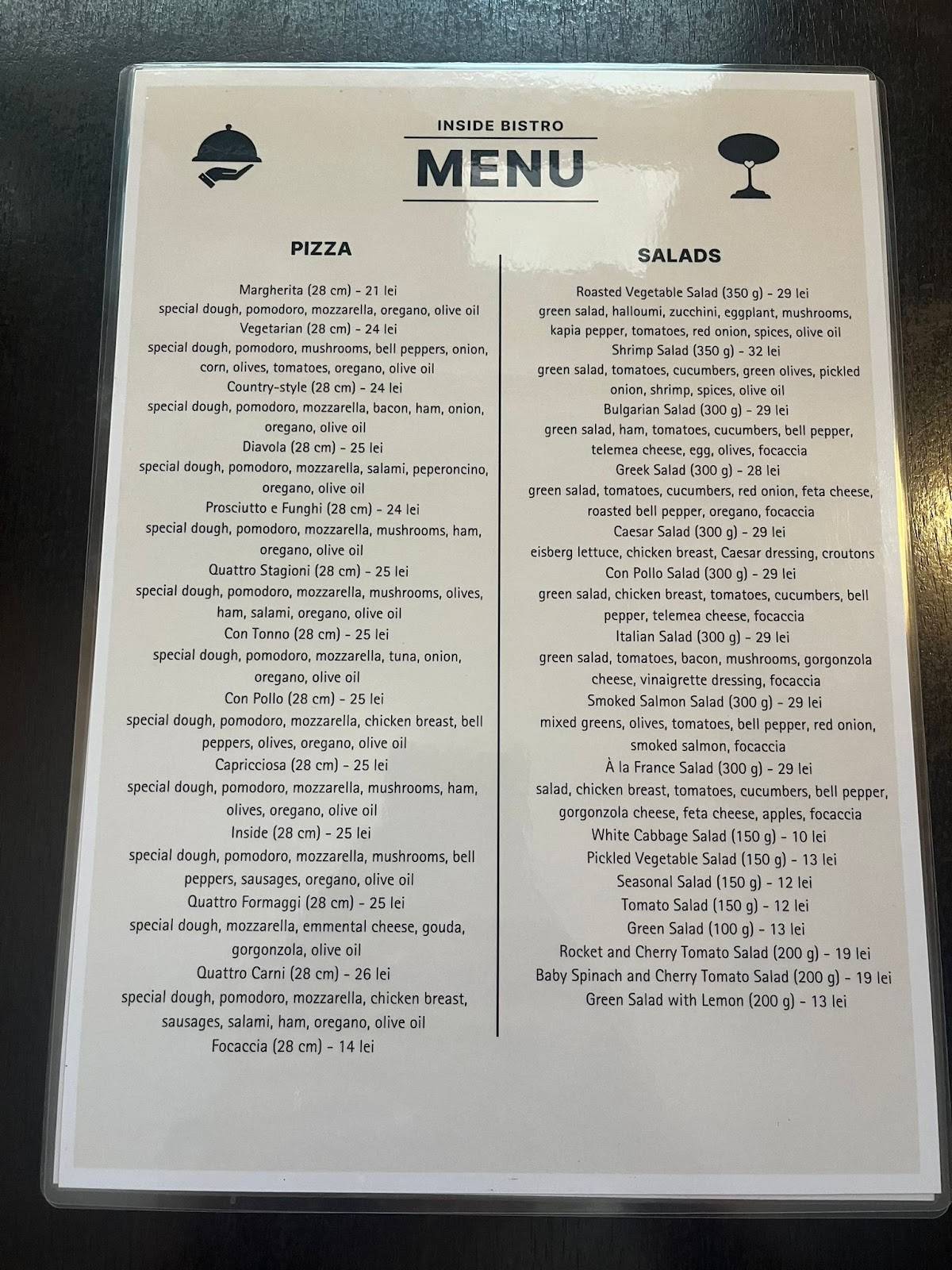 Inside Bistro меню