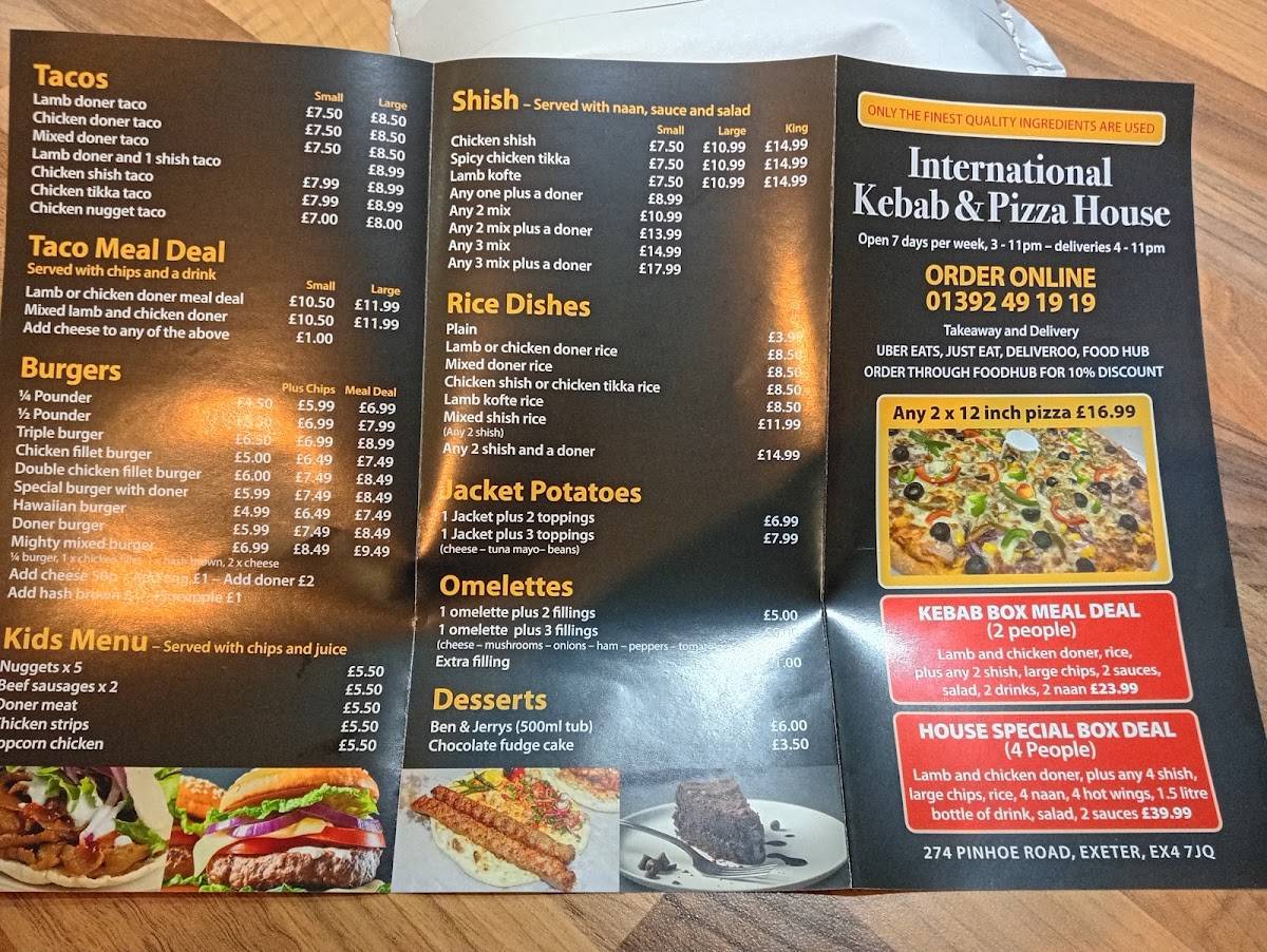 International Kebab & Pizza House меню